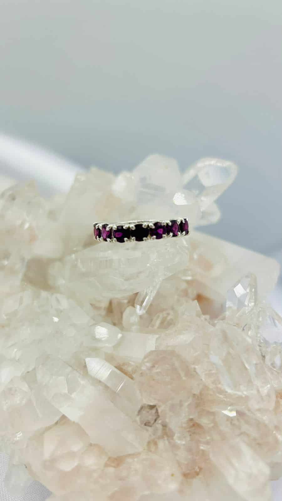 Anillo Multipiedra Granate oscuro - miniatura 1