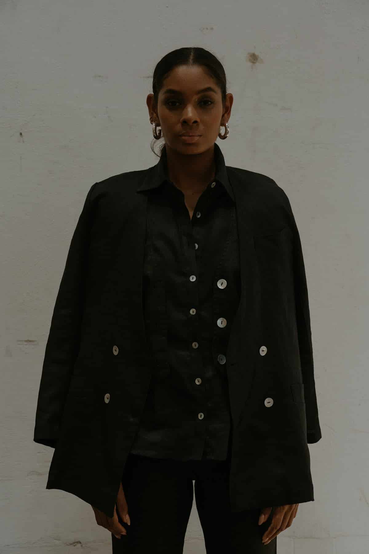 ELVAN BLAZER BLACK - miniatura 1