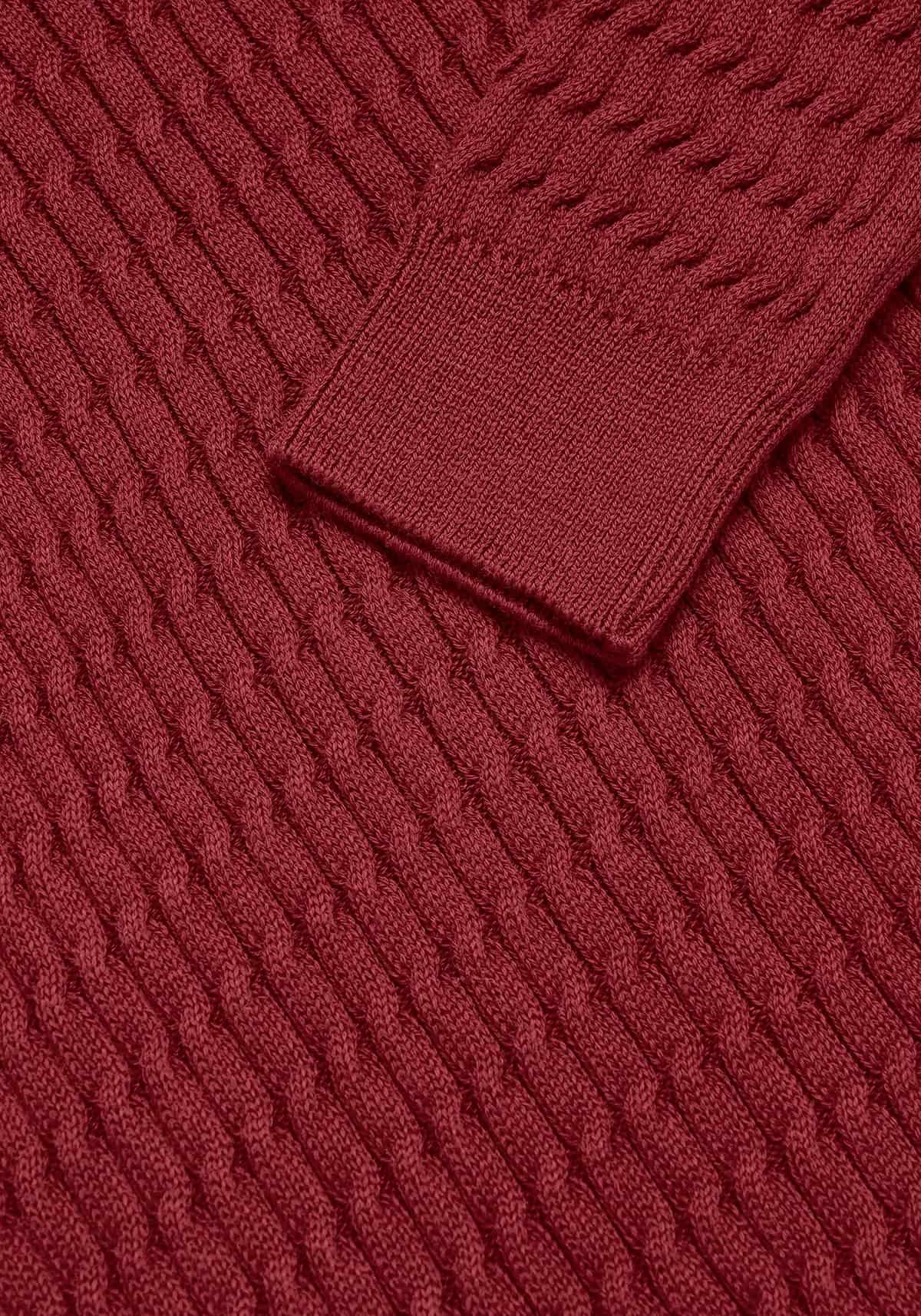 Saco Trenzado Half Zip Algodón Vino - miniatura 15
