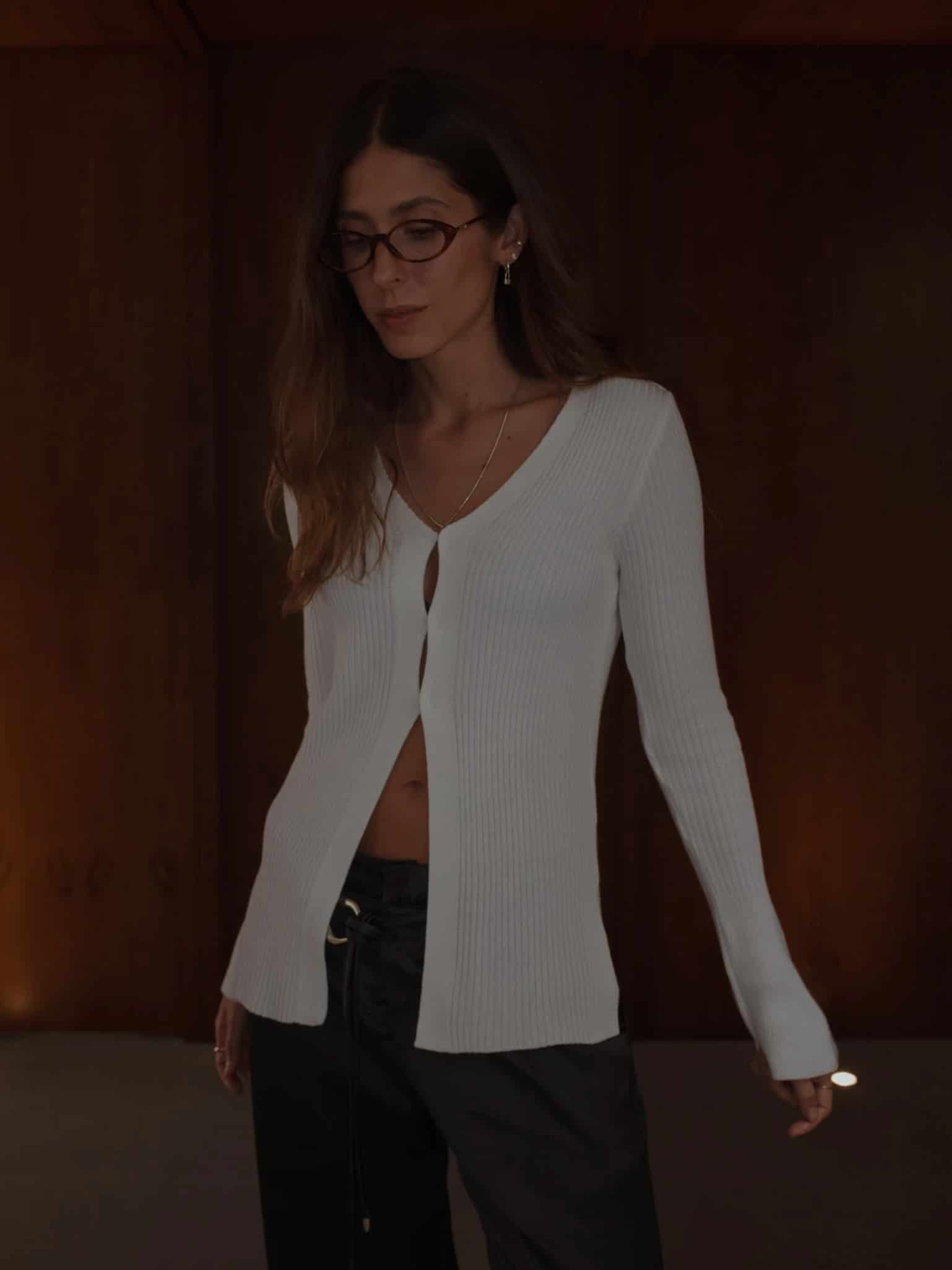 NOT SO MODEST CARDIGAN - SOFT WHITE - miniatura 1