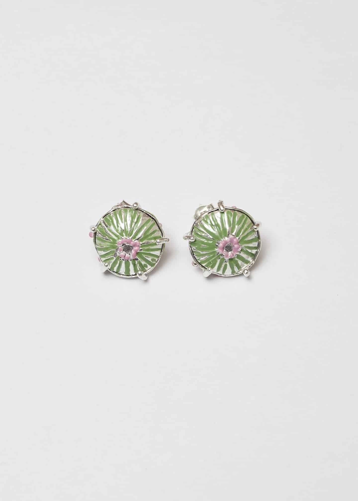 Aretes midi sombrerito pistacho lila - miniatura 6