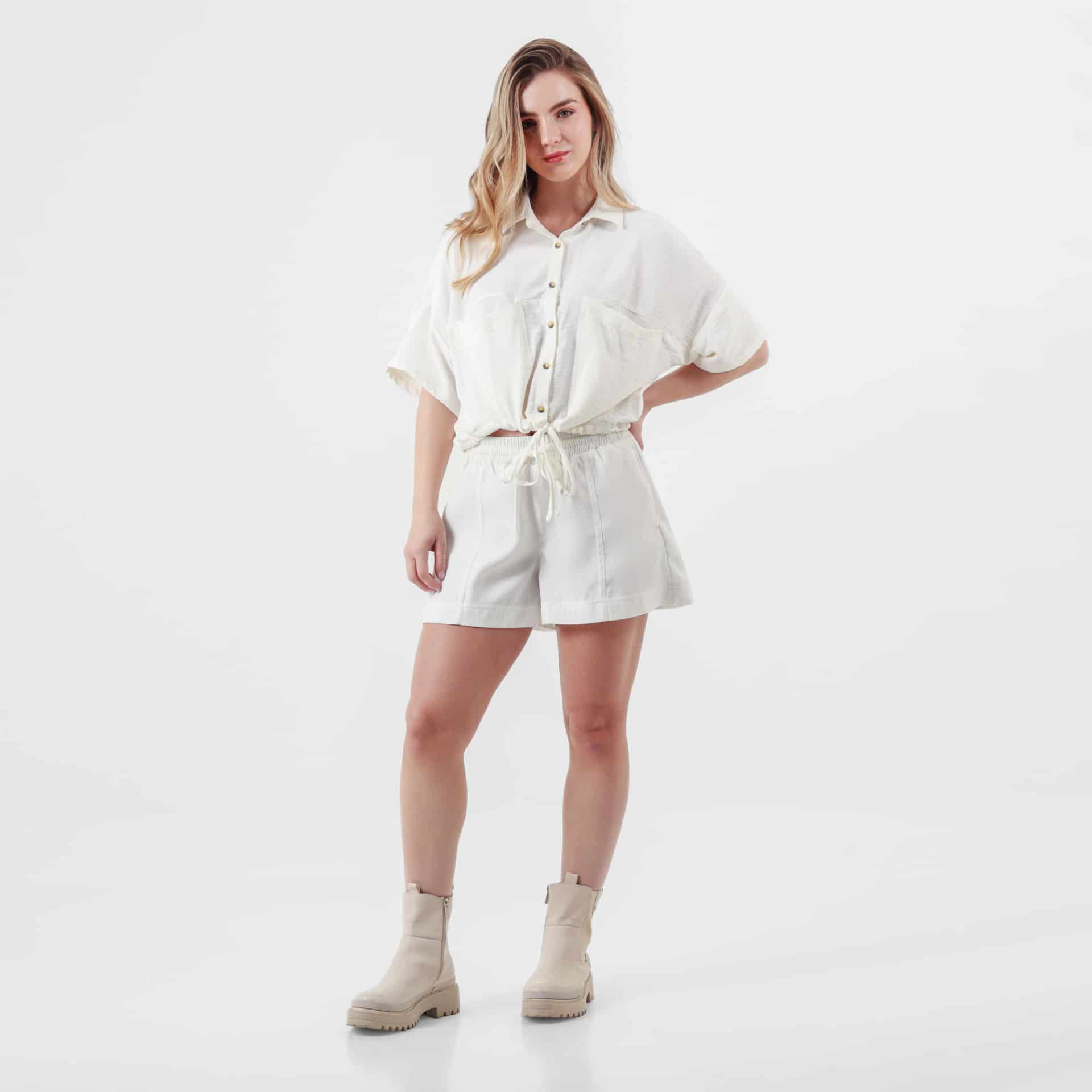 Blusa Cuello Camisero Manga Corta - miniatura 2
