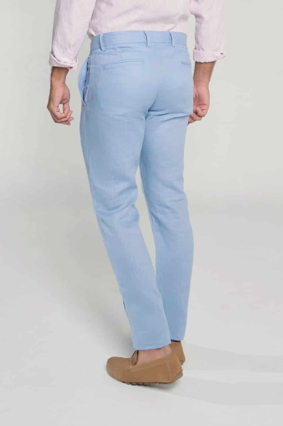 Pantalón Slim Lino Cool Blue - miniatura 3
