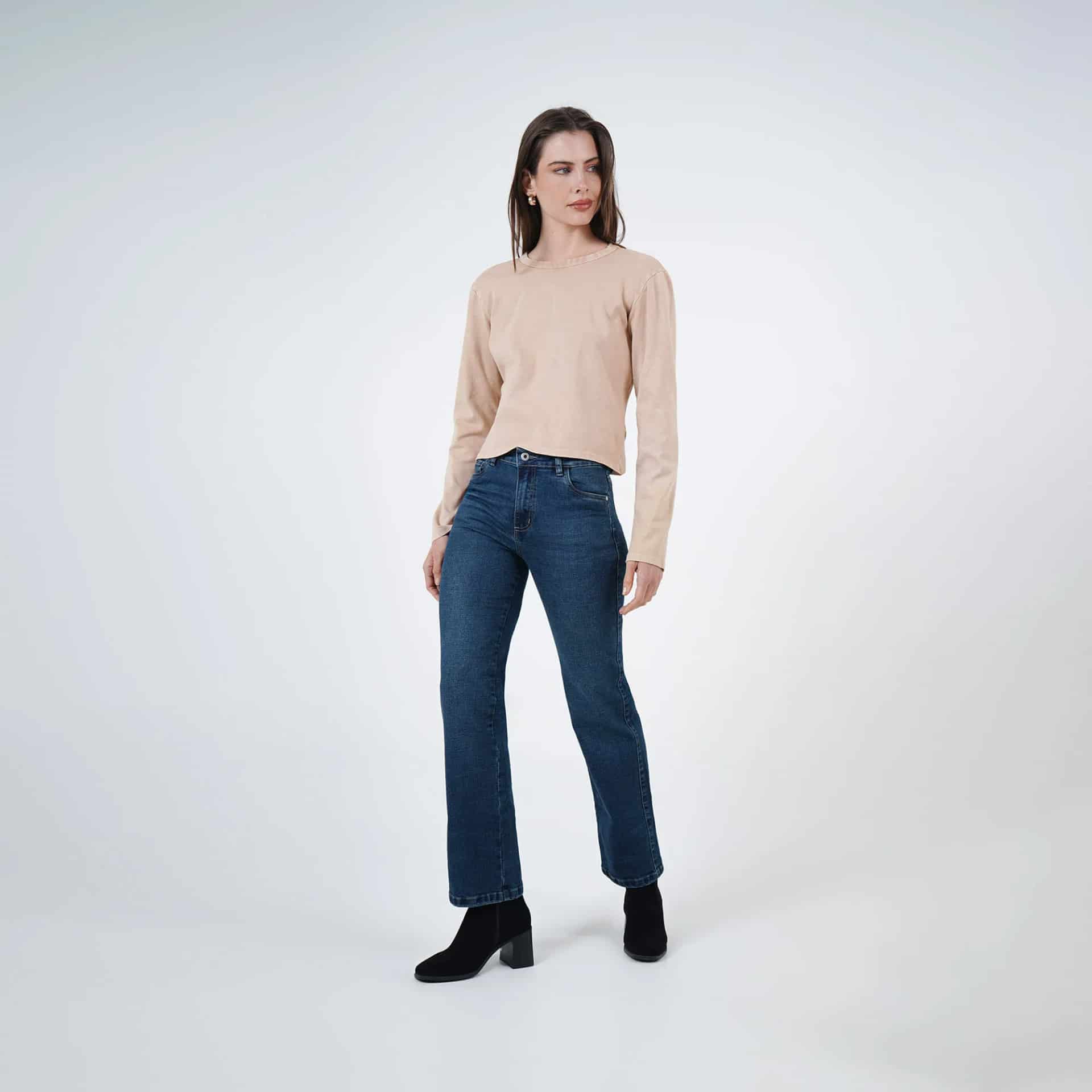Jean Illusion Tiro Alto Bota Recta - miniatura 1