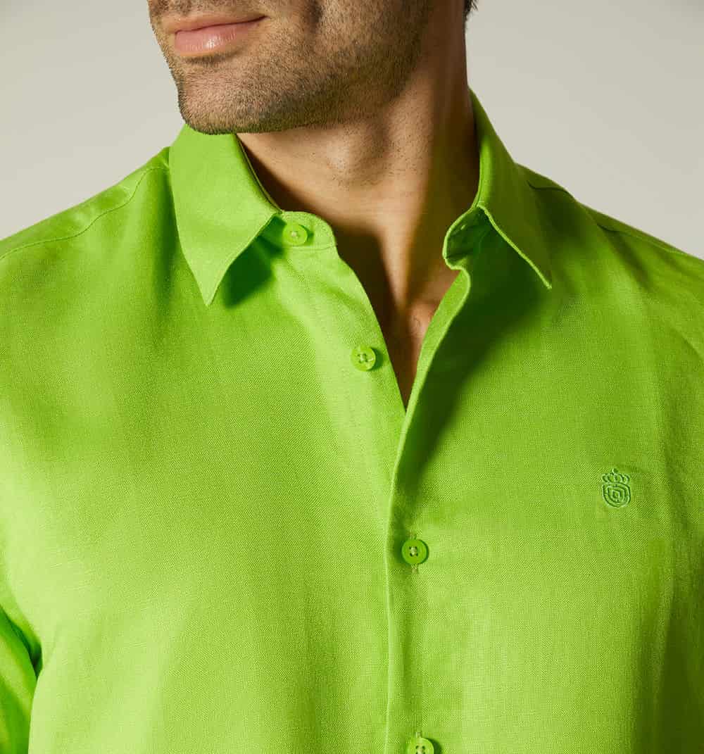 Camisa  para  hombre  en lino  manga cor - miniatura 11