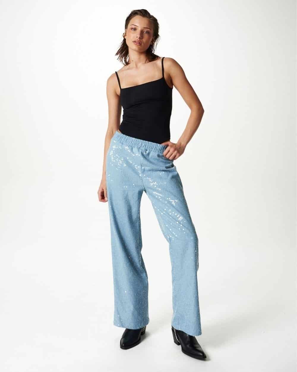 DENIM GLITTER PANTS - miniatura 3