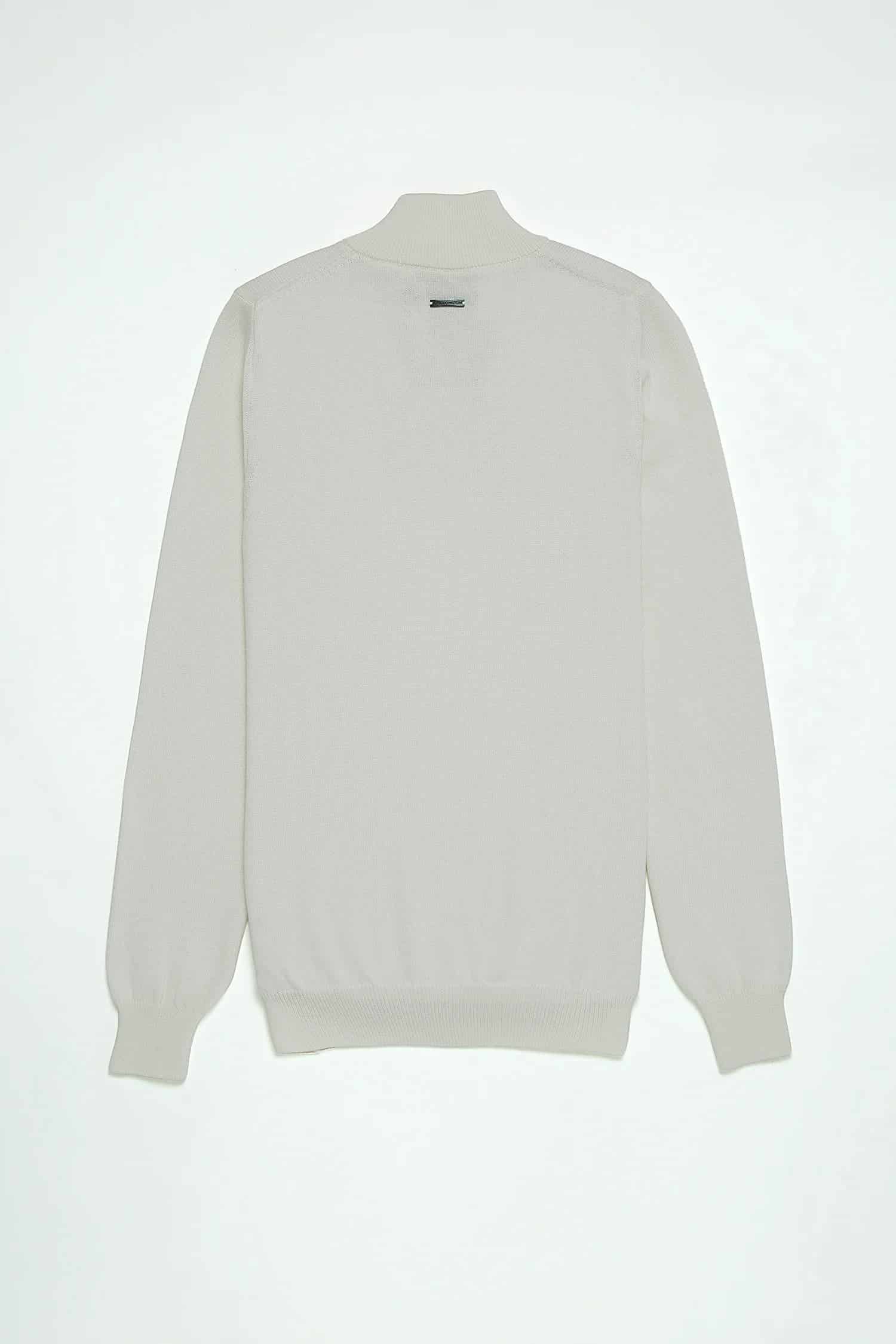 Saco Half Zip Algodón Crema - miniatura 4