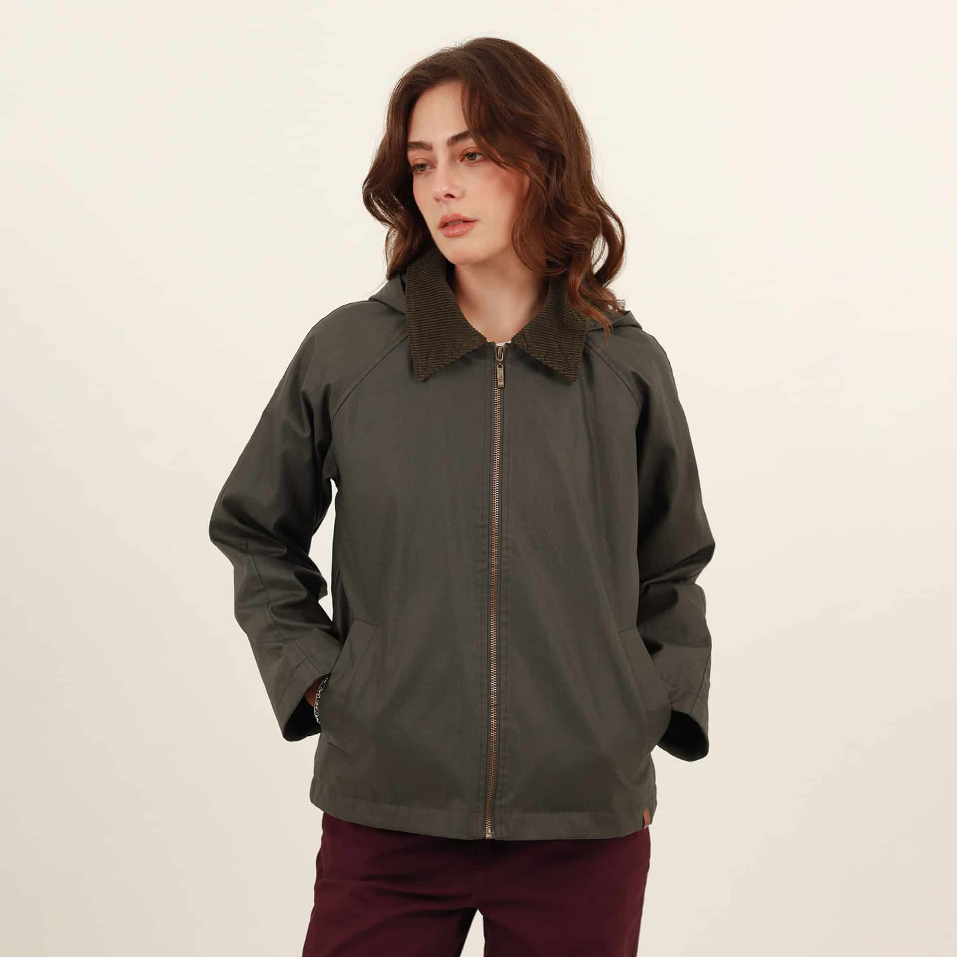 Chaqueta cazadora cuello solapa con capucha - miniatura 3