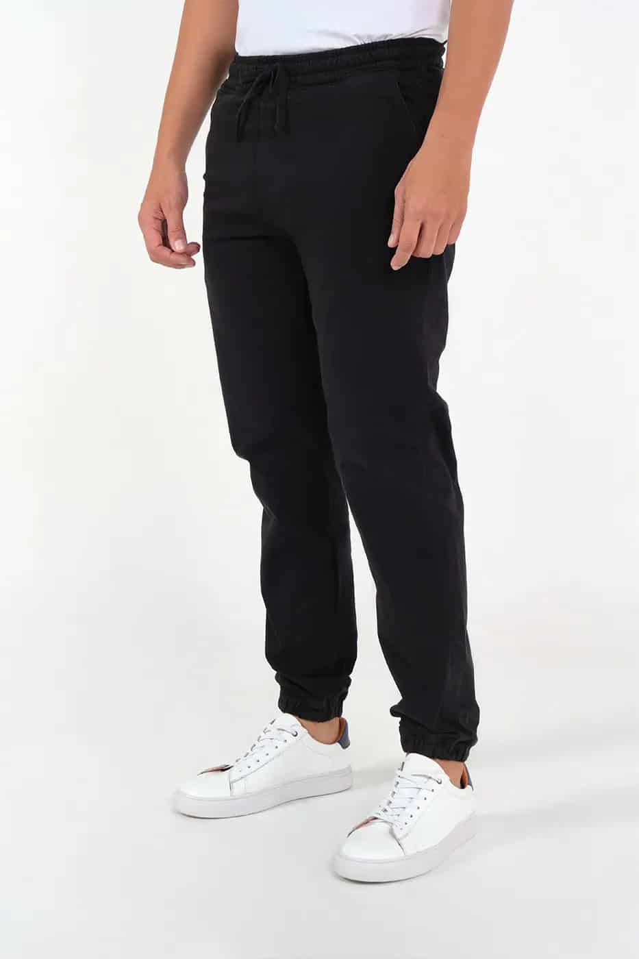Pantalón Jogger Slim Fit Mezcla Algodón Negro - miniatura 1