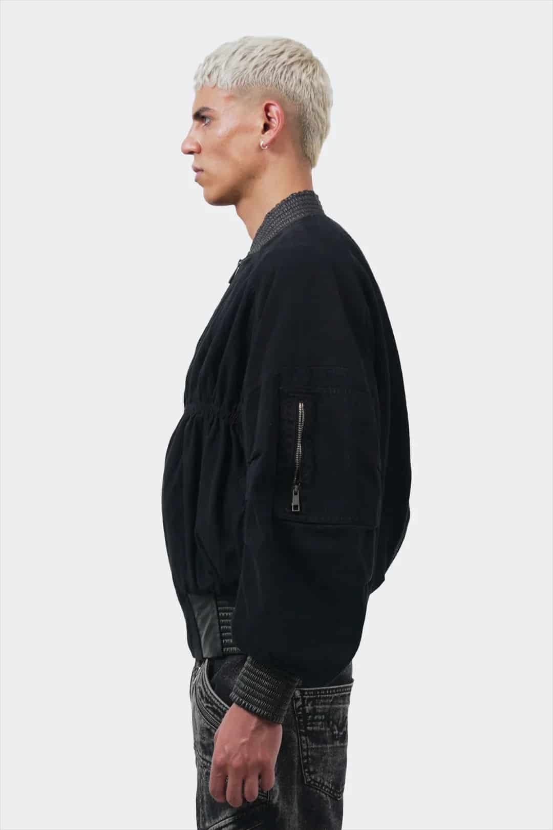 VENENO CHAQUETA DENIM CUERO BOMBER - miniatura 3