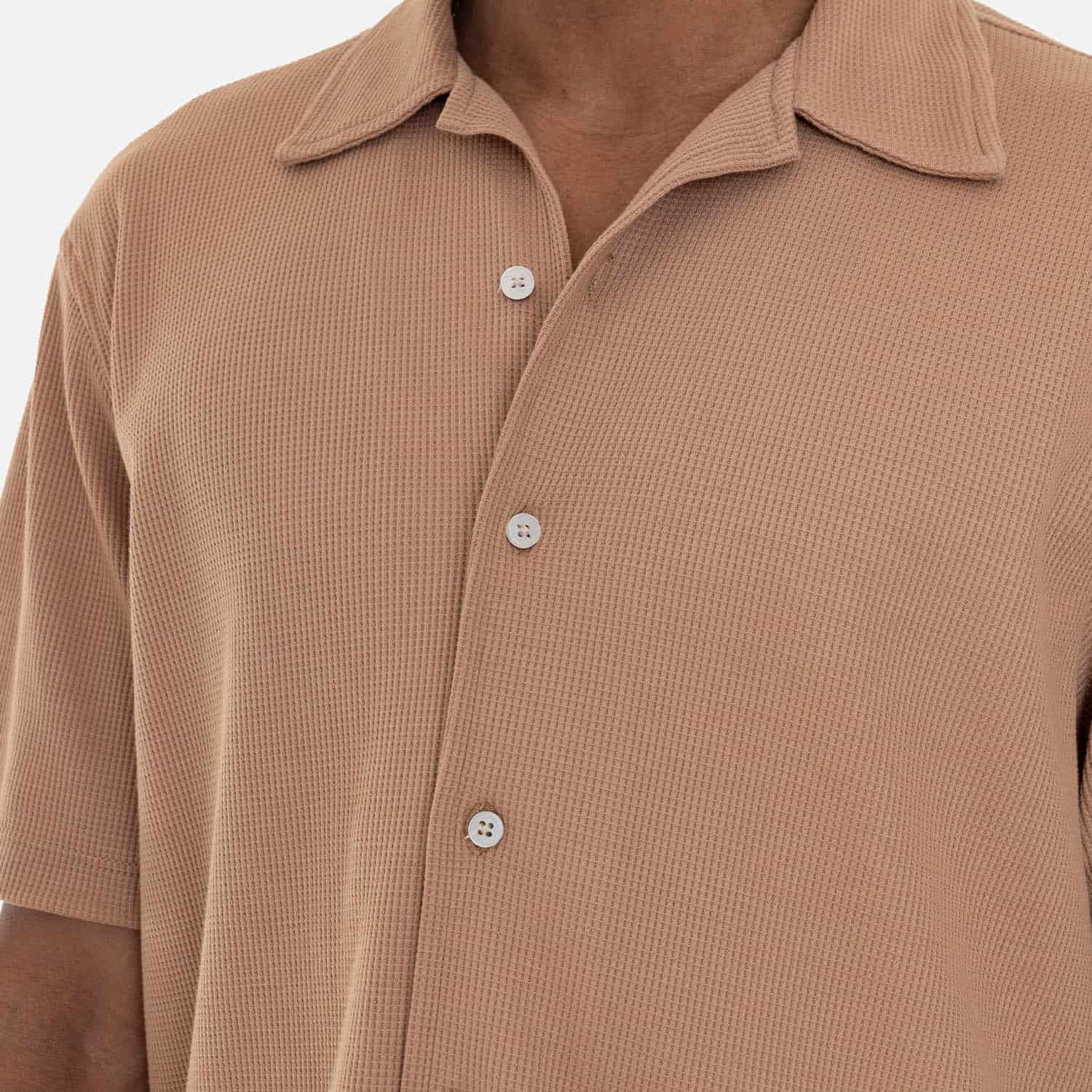 Relaxed Short Sleeve Shirt Mocca - miniatura 3