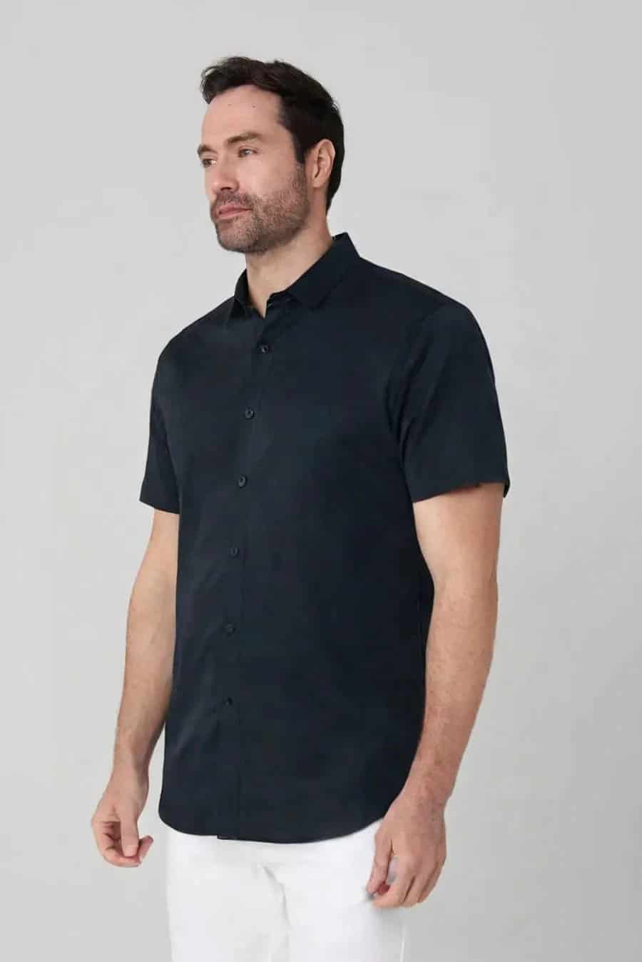 Camisa Manga Corta Efecto Denim Jon Sonen - miniatura 1