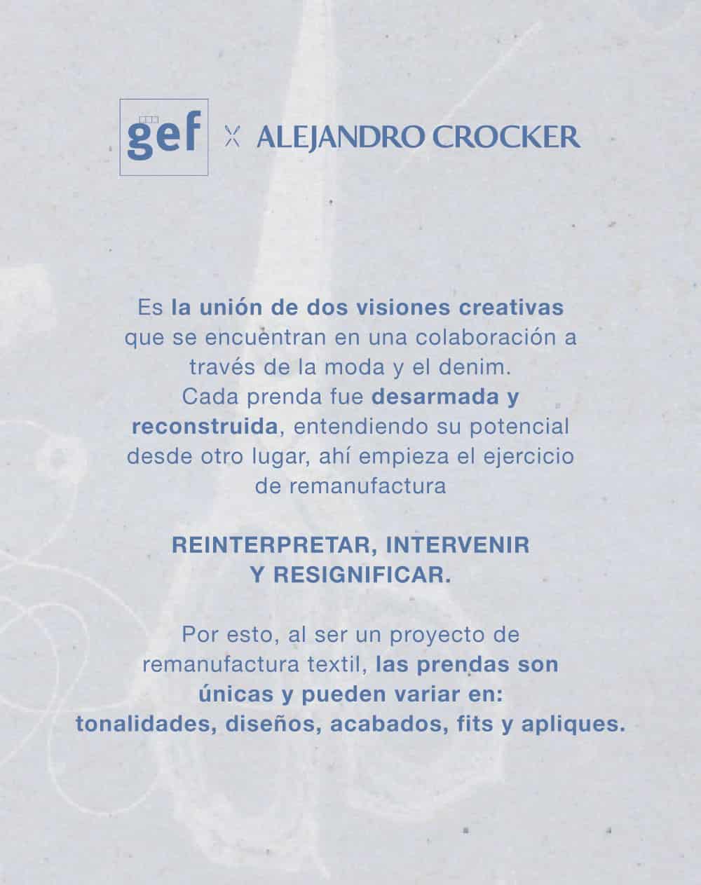 Tote bag denim maxi remanufacturado Gef x Alejandro Crocker mujer - miniatura 3