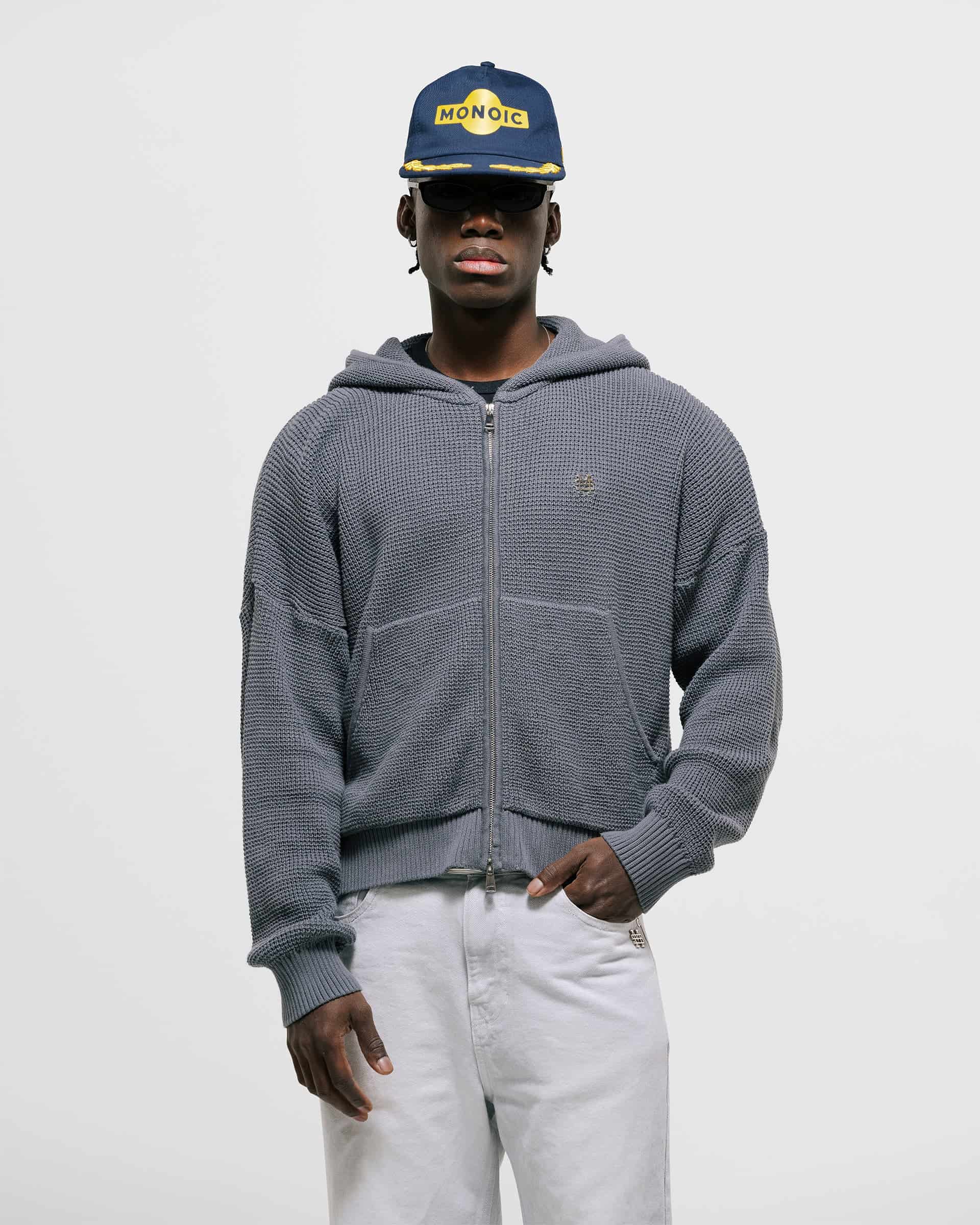 Zip Knitwear Hoodie - Gris Raton - miniatura 2
