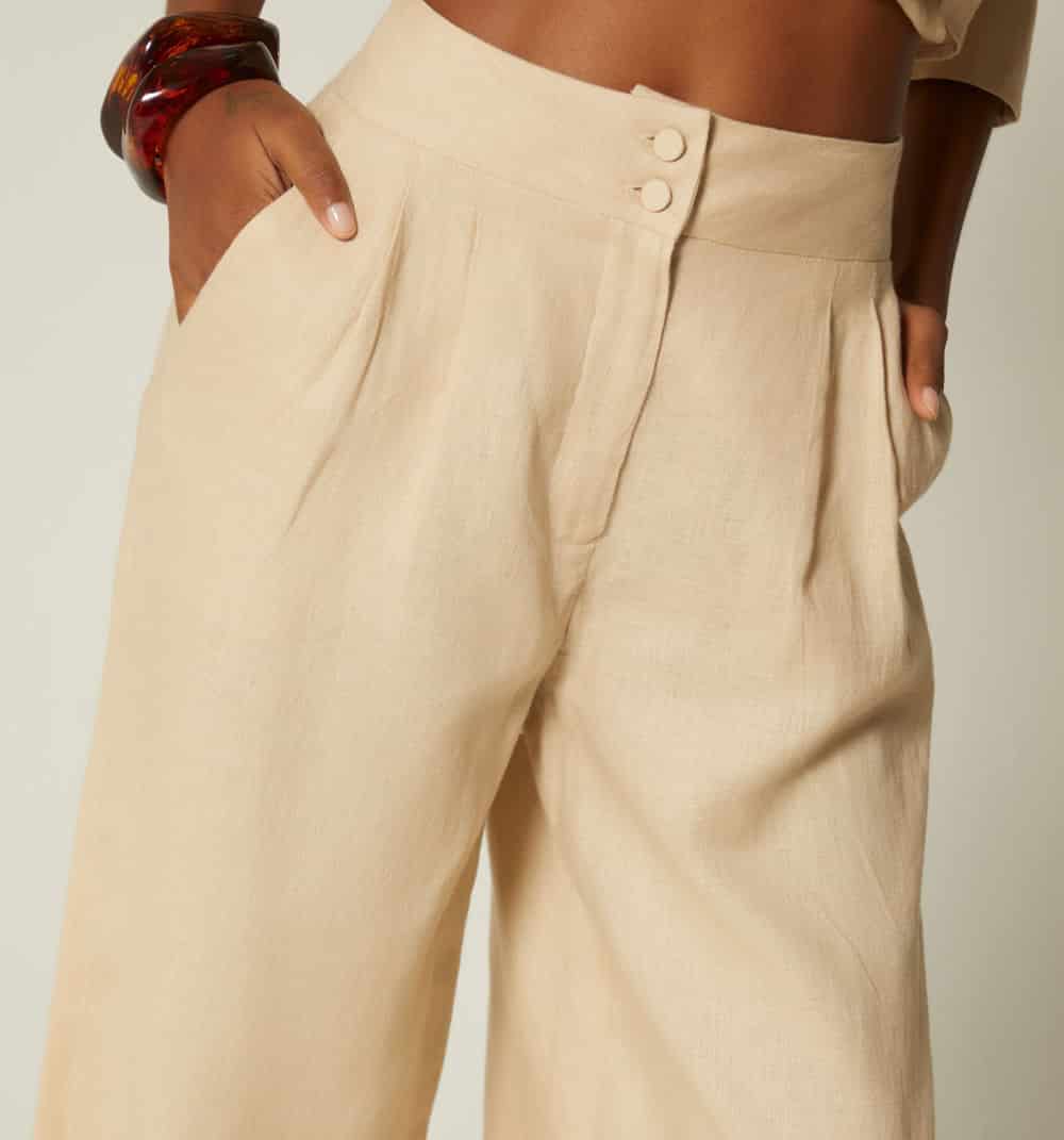 Pantalon palazo de prenses tiro alto - miniatura 3