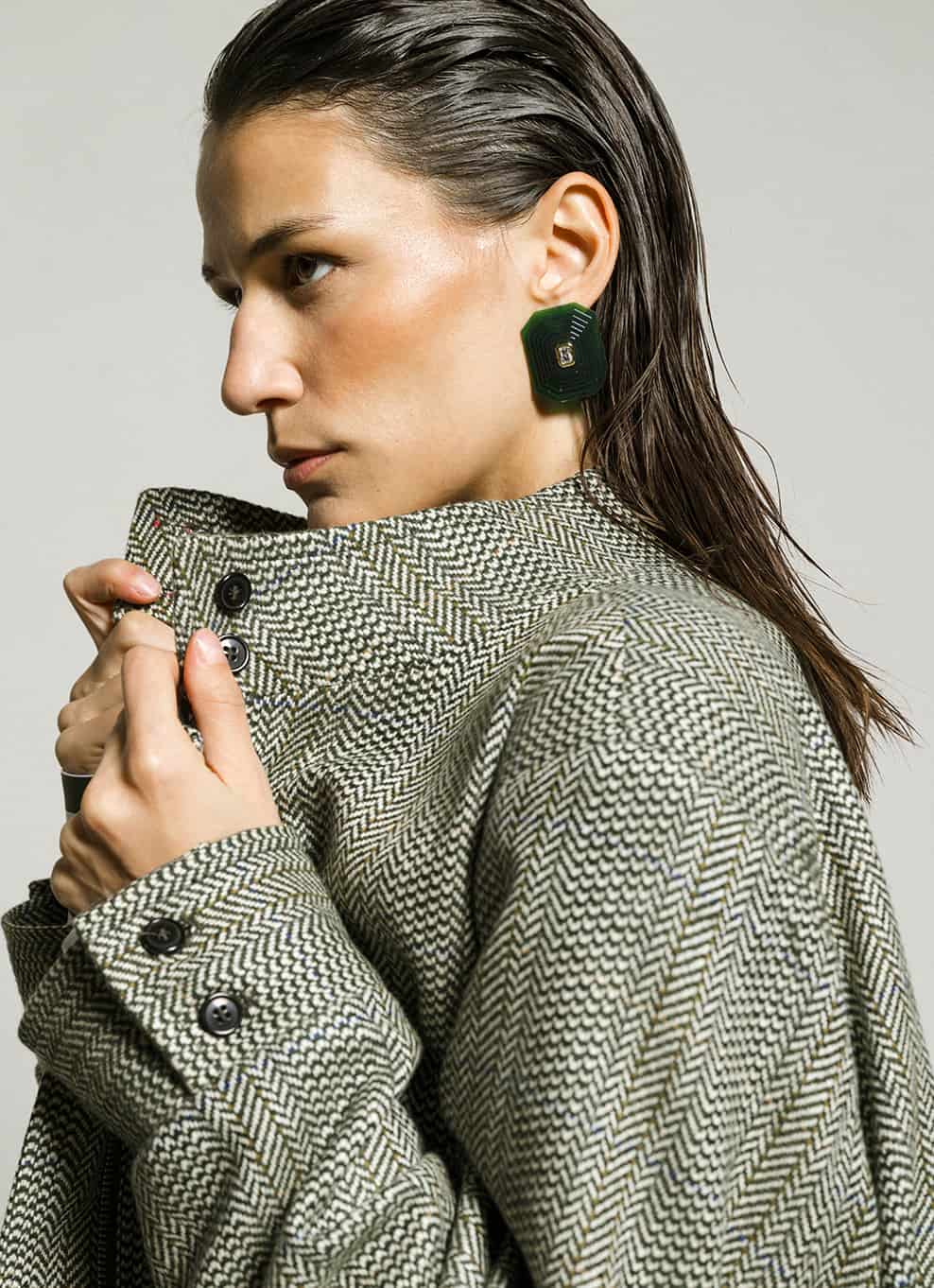 OTTAGONO M - GREEN EARRINGS - miniatura 1