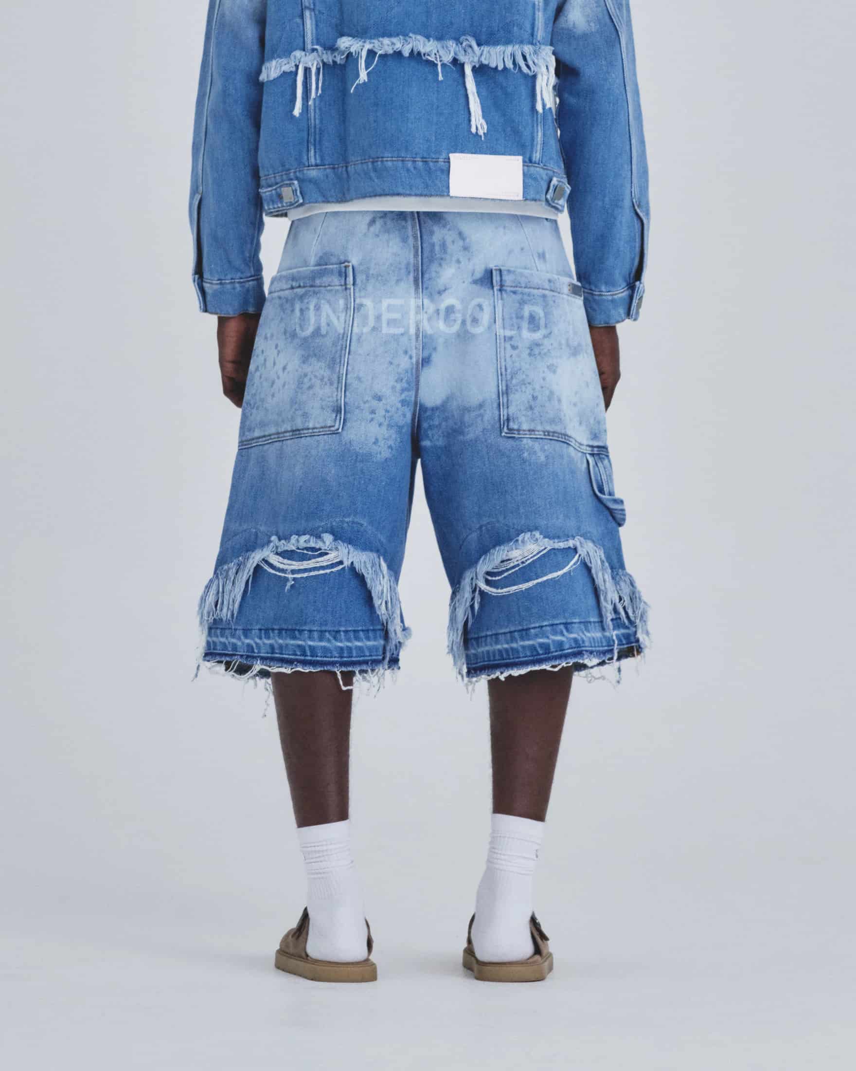 Holy State UNDRGLD Double Destroyed Jorts Blue - miniatura 5