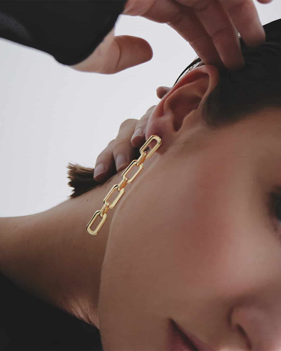Aretes Eslabones Oro - miniatura 3
