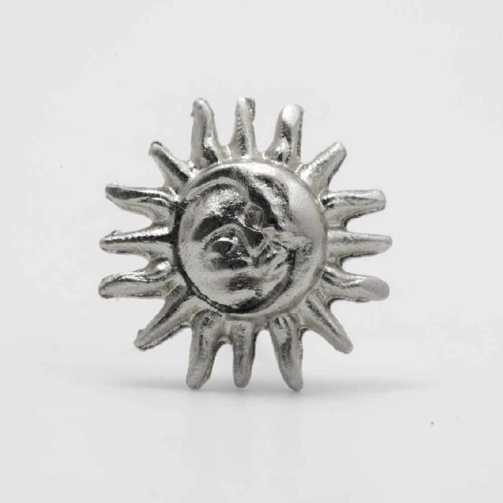 Aretes Sol de Rumbo Plateado - miniatura 3