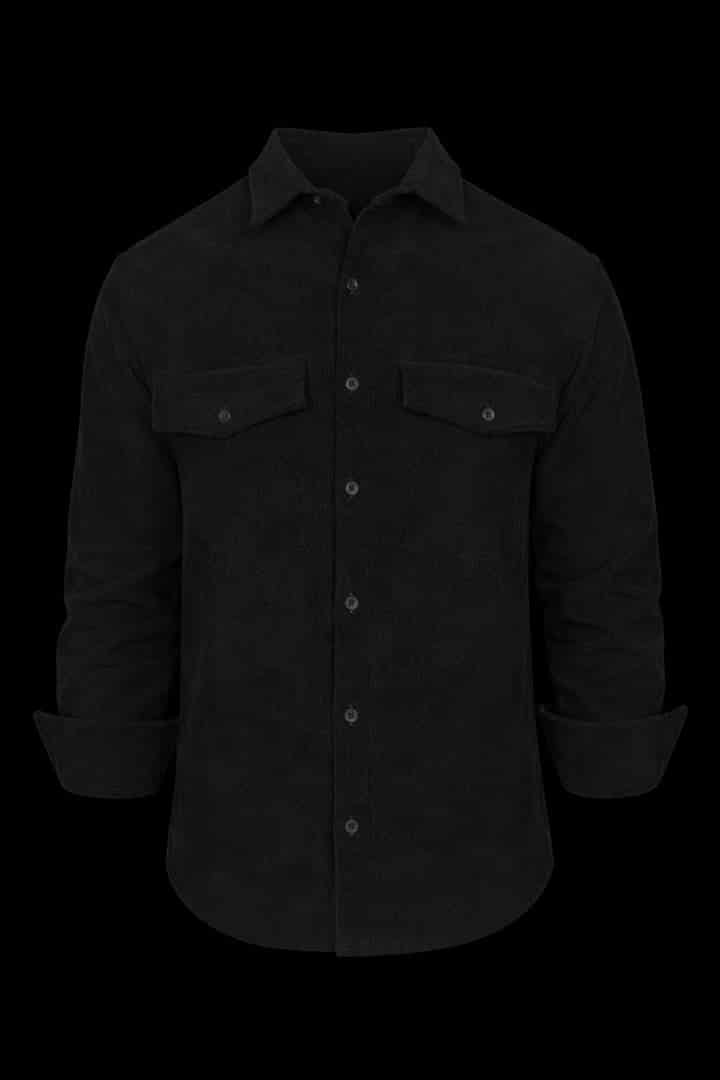 Camisa corduroy/pana negra - miniatura 2