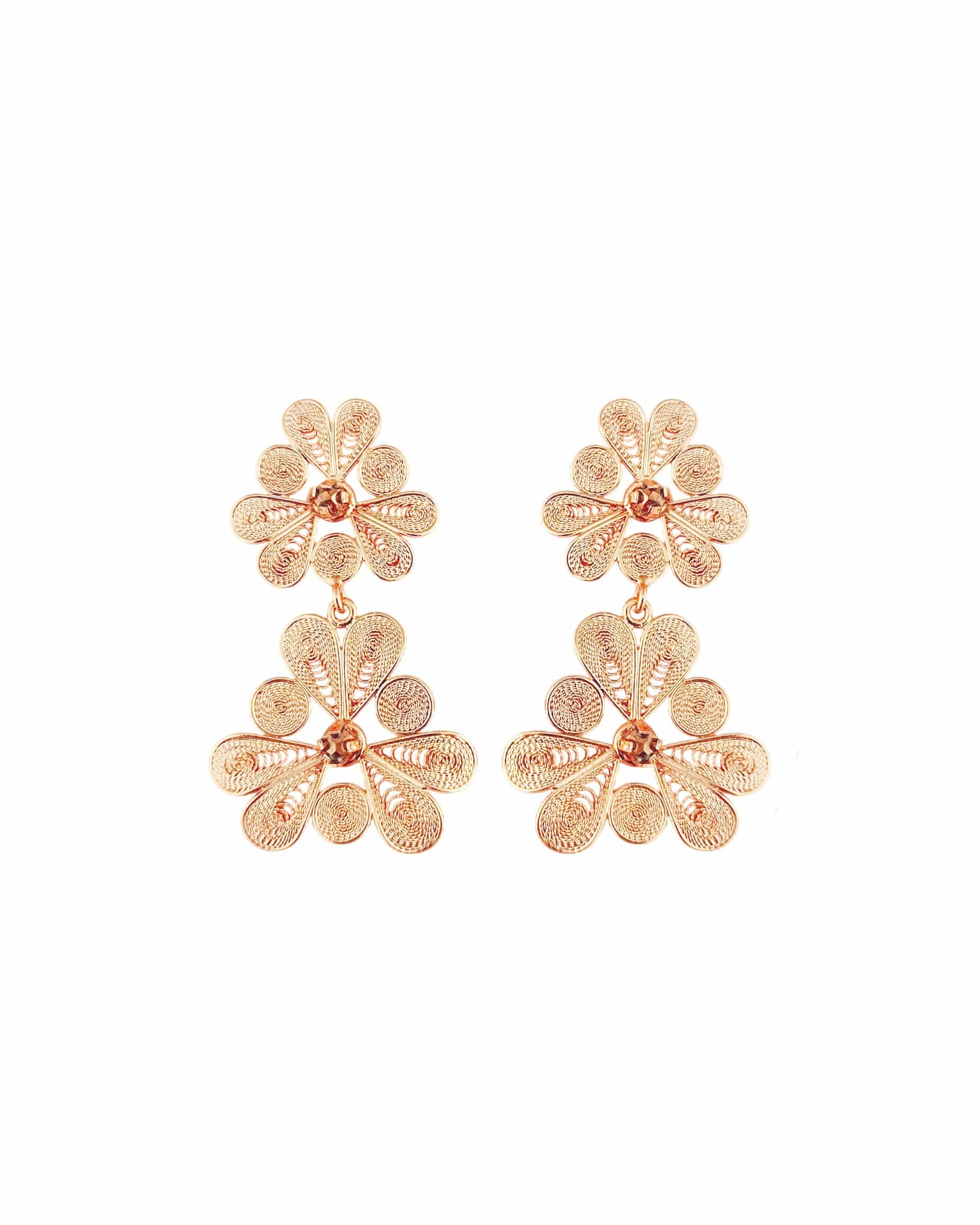 Aretes doble flor, Katya - miniatura 1
