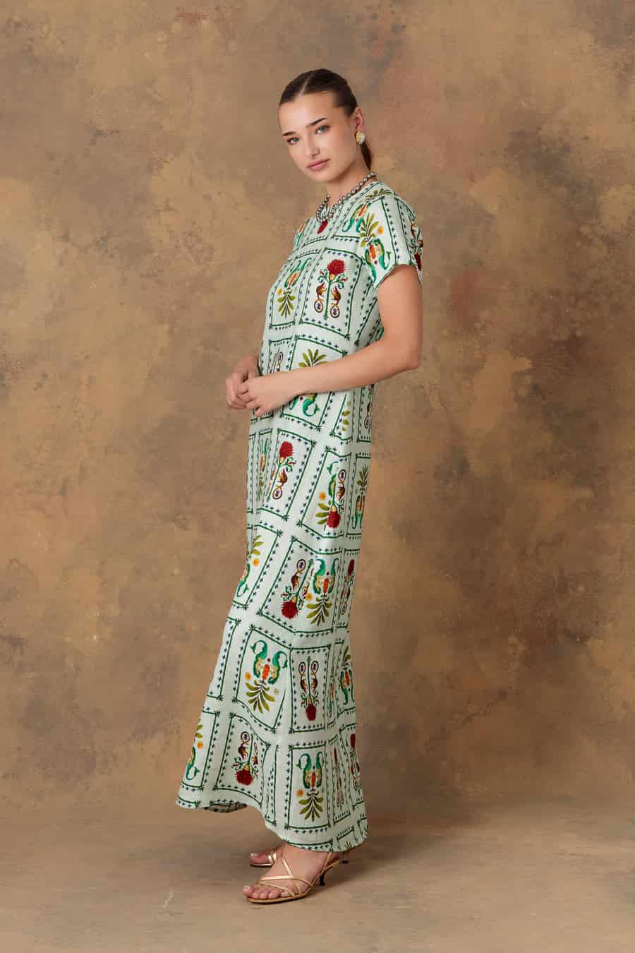 Wome's dress linen silvan light green - miniatura 2