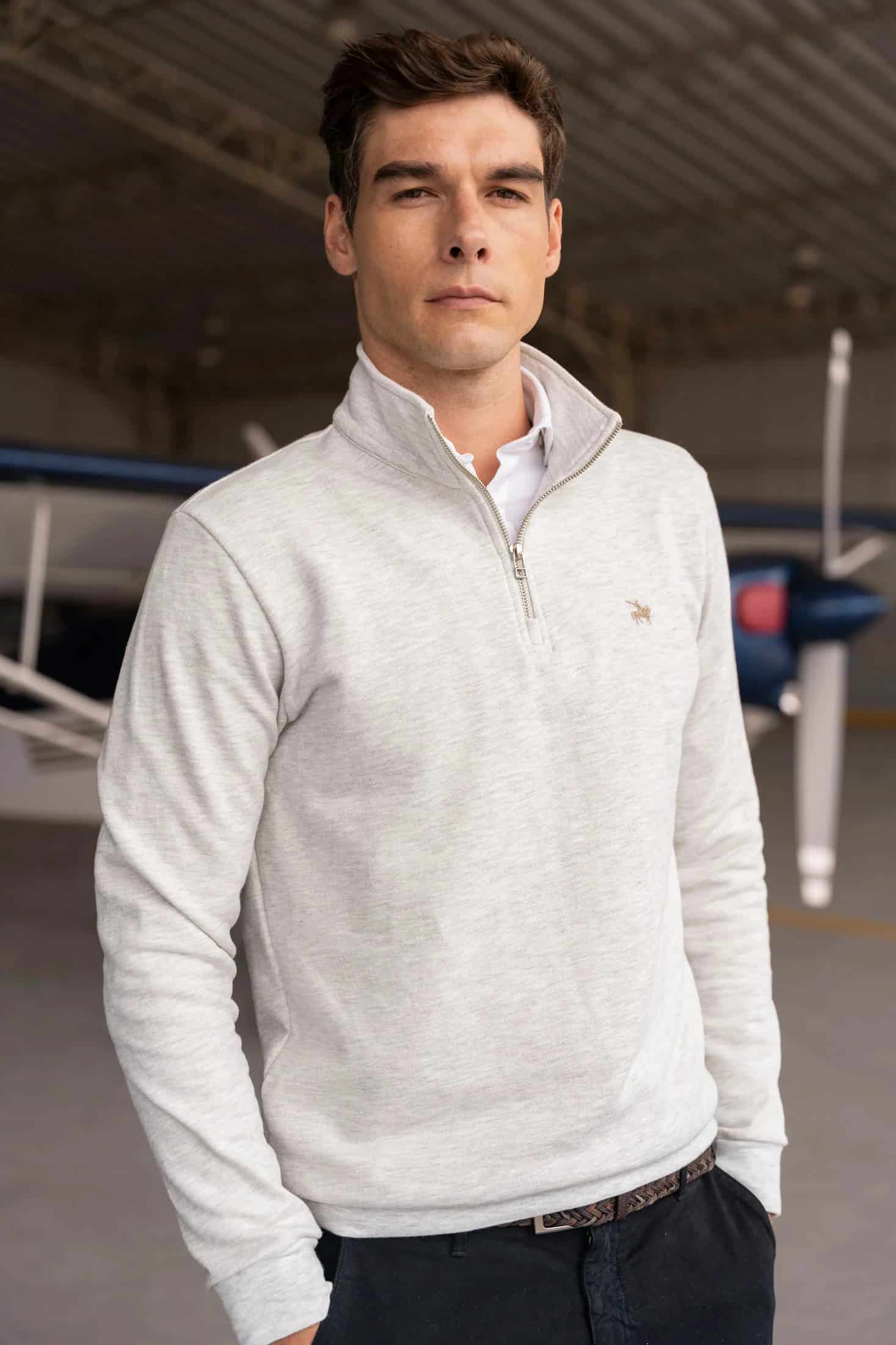 Suéter Halfzip Premium Hombre Arena - miniatura 1