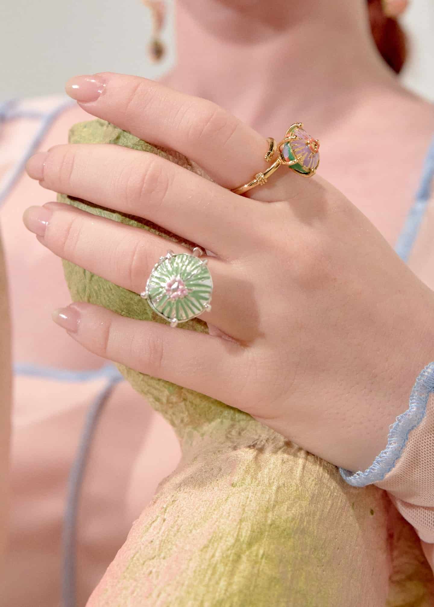 Anillo Sombrerito maxi pistacho lila - miniatura 4