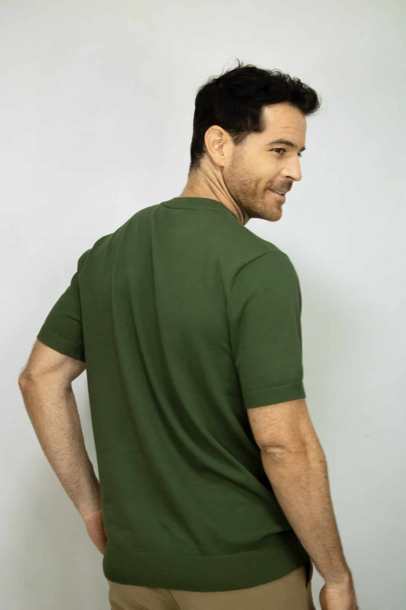 CAMISETA TEJIDA VERDE PARA HOMBRE - miniatura 3