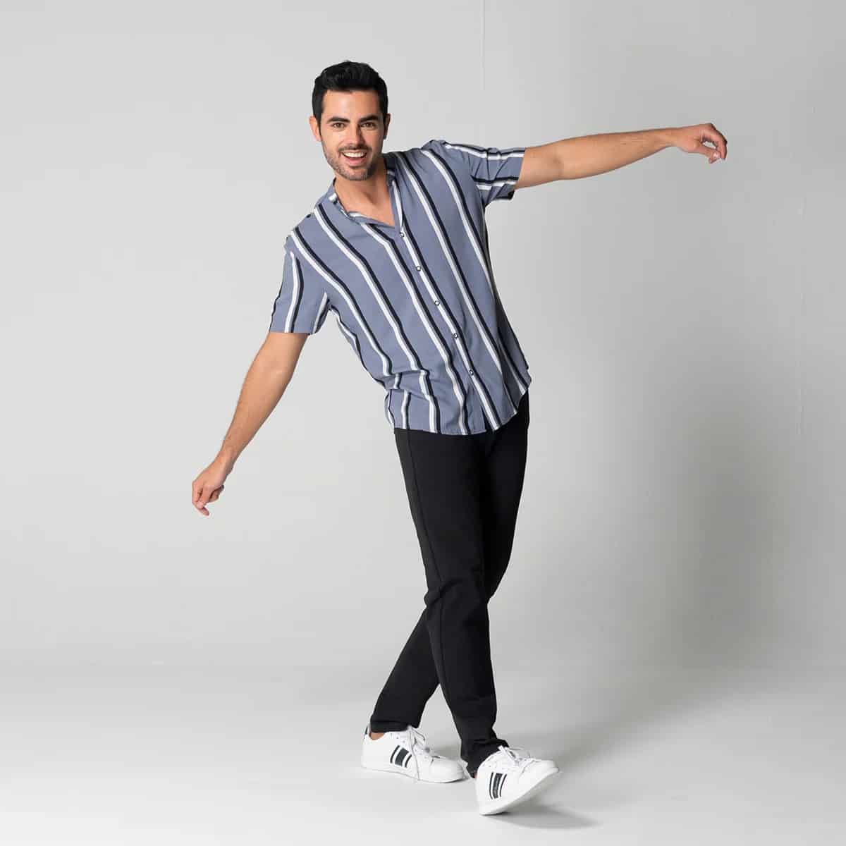 Camisa Rallas Manga Corta Slim Garnica - miniatura 8