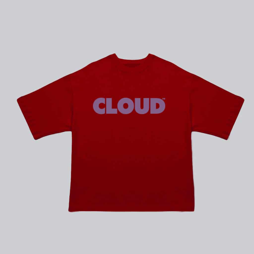 Camiseta BLOCK morado sobre rojo - miniatura 1