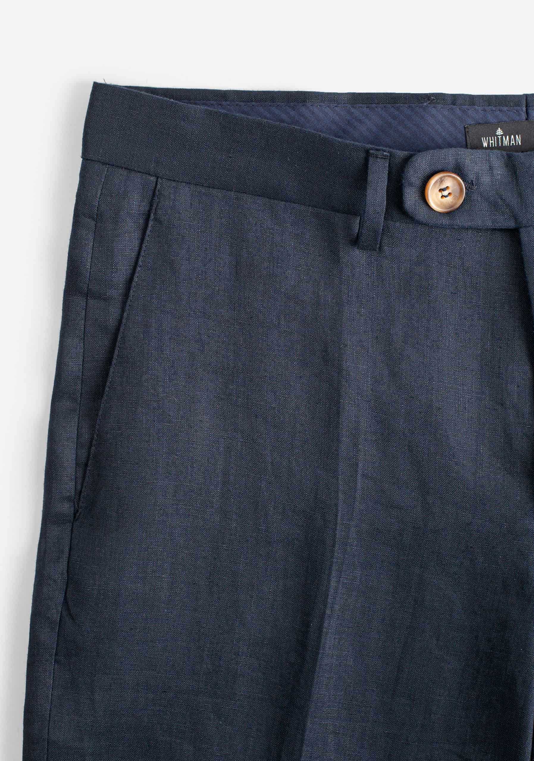 Pantalón Perugia Lino Azul Oscuro - miniatura 4