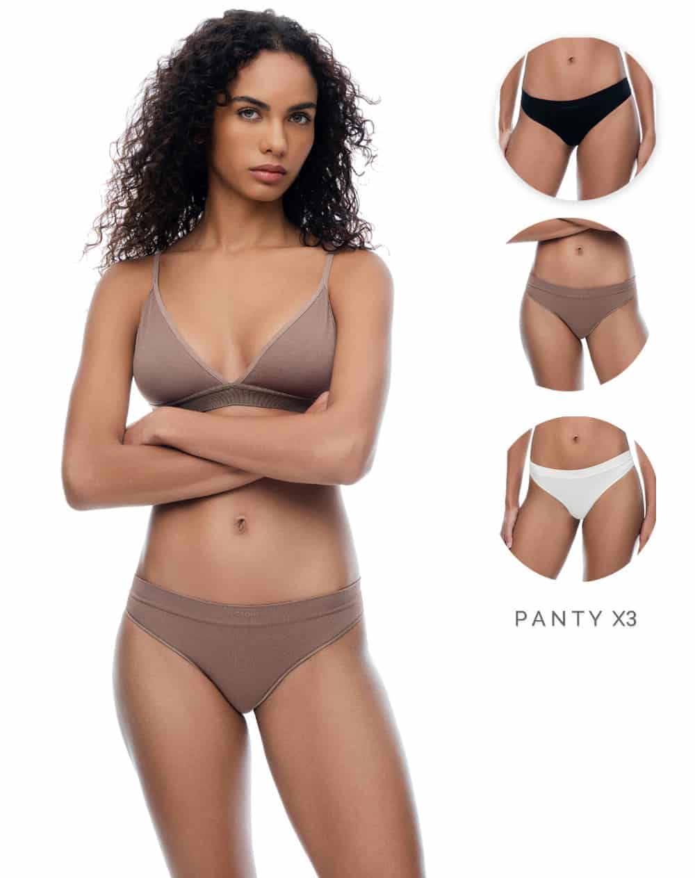 Panty cachetero seamless tiro medio x3unds surtido mujer - miniatura 1