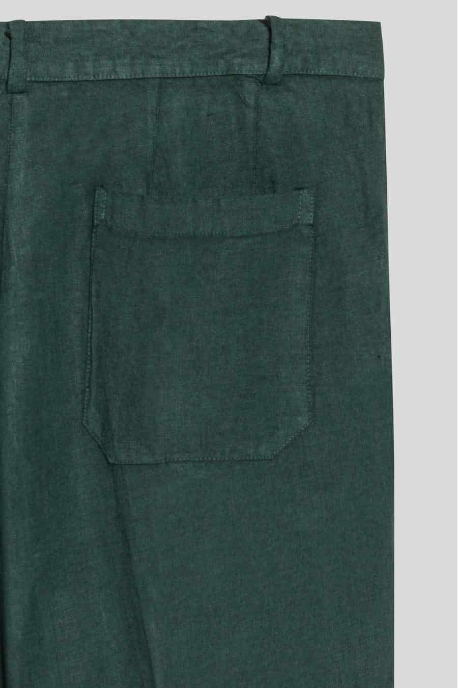 Men's linen pants dark green donato - miniatura 3