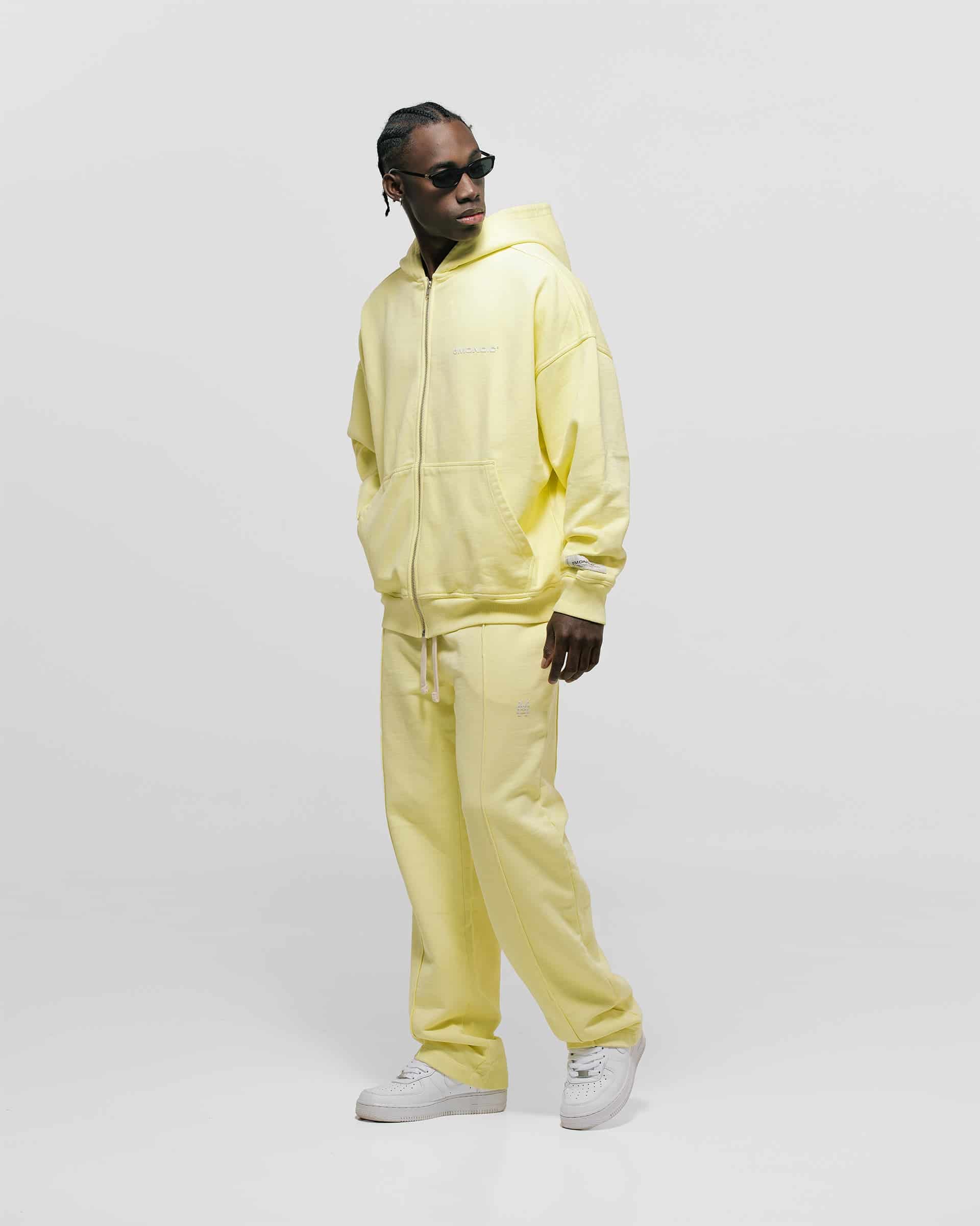 Zip Hoodie Oversized Básico V3 - Amarillo Pastel - miniatura 2
