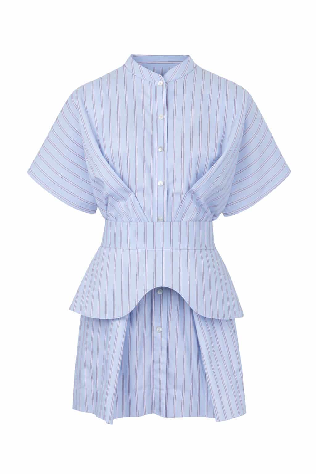 STRIPED SHIRT MINI DRESS - miniatura 1