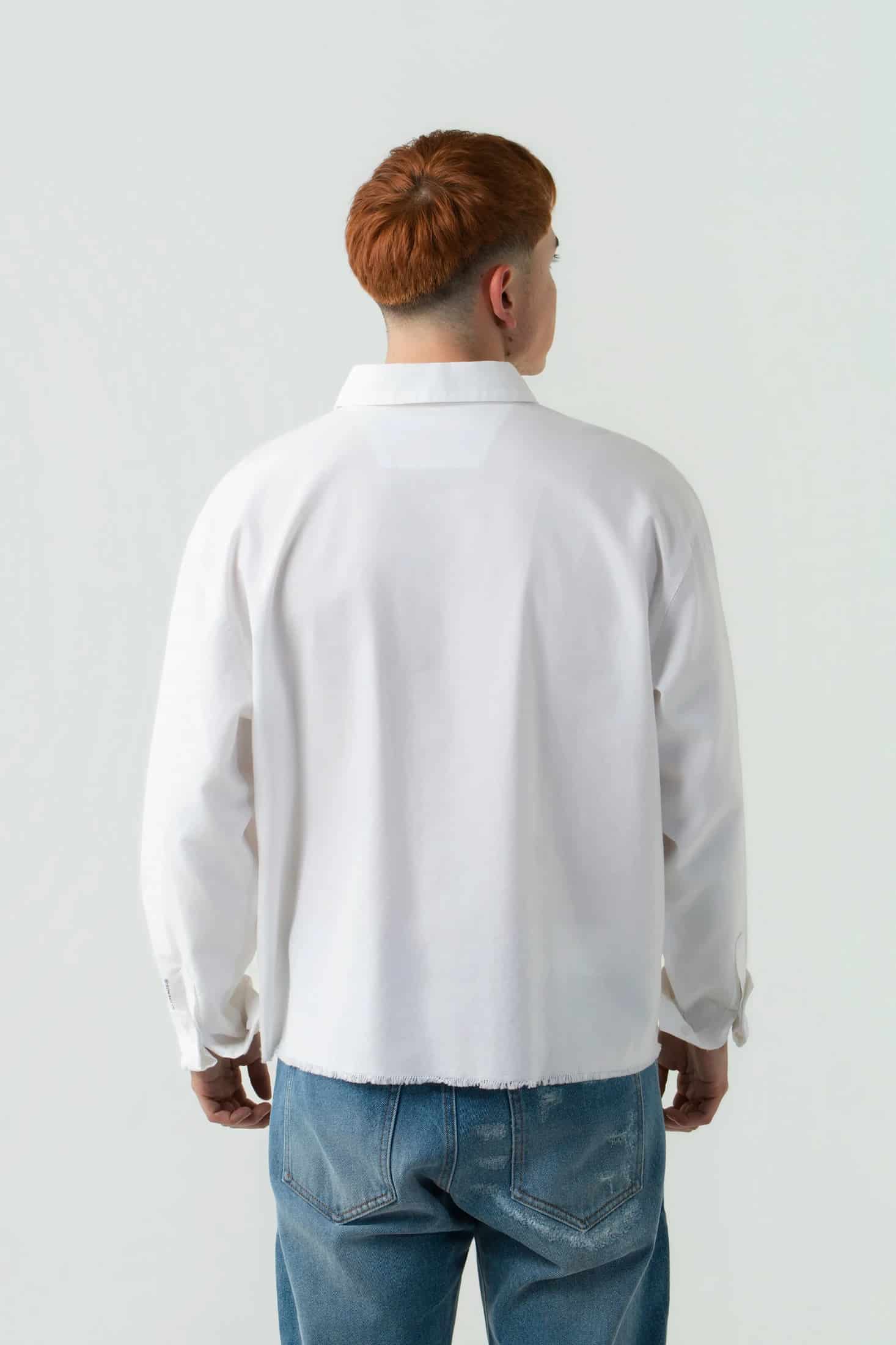 CAMISA MANGA LARGA COLOR BLANCO BLANCO - miniatura 3