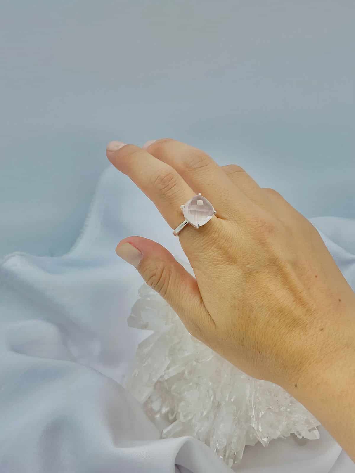 Anillo Cuarzo Rosa Cuadrado - miniatura 3