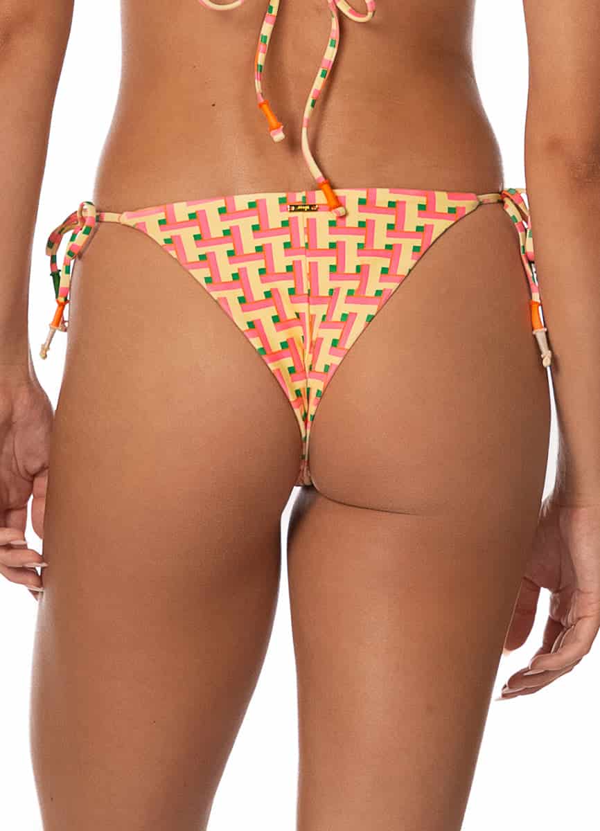 Maaji Blush Tide Sunflash Low Rise Tie Side Bikini Bottom - miniatura 3