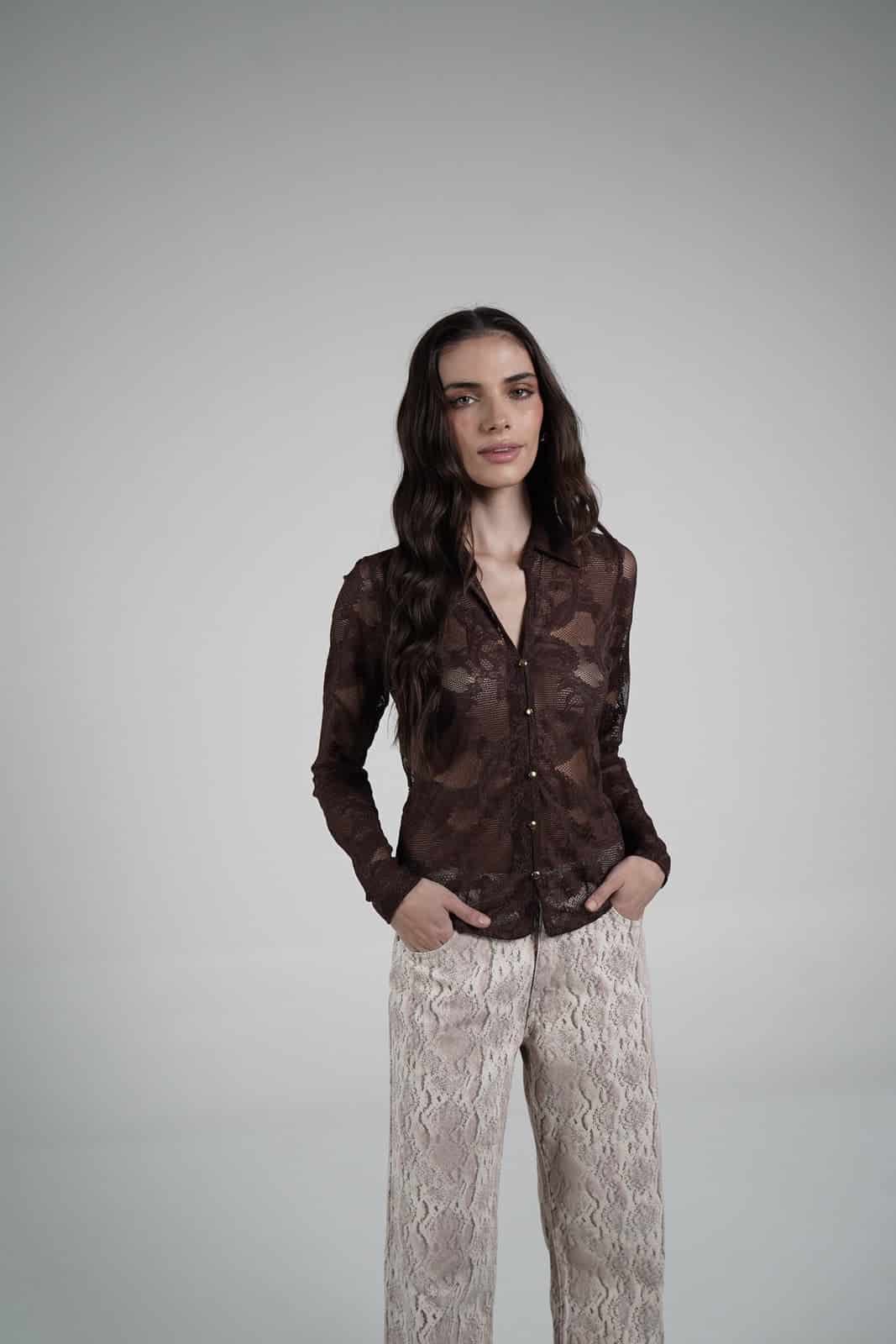 Lace Blouse (Marrón) - miniatura 6