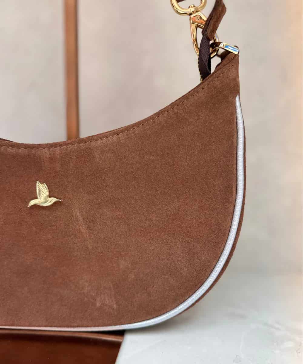 Bolso Hobo Café Brownie en Cuero Ante - miniatura 2
