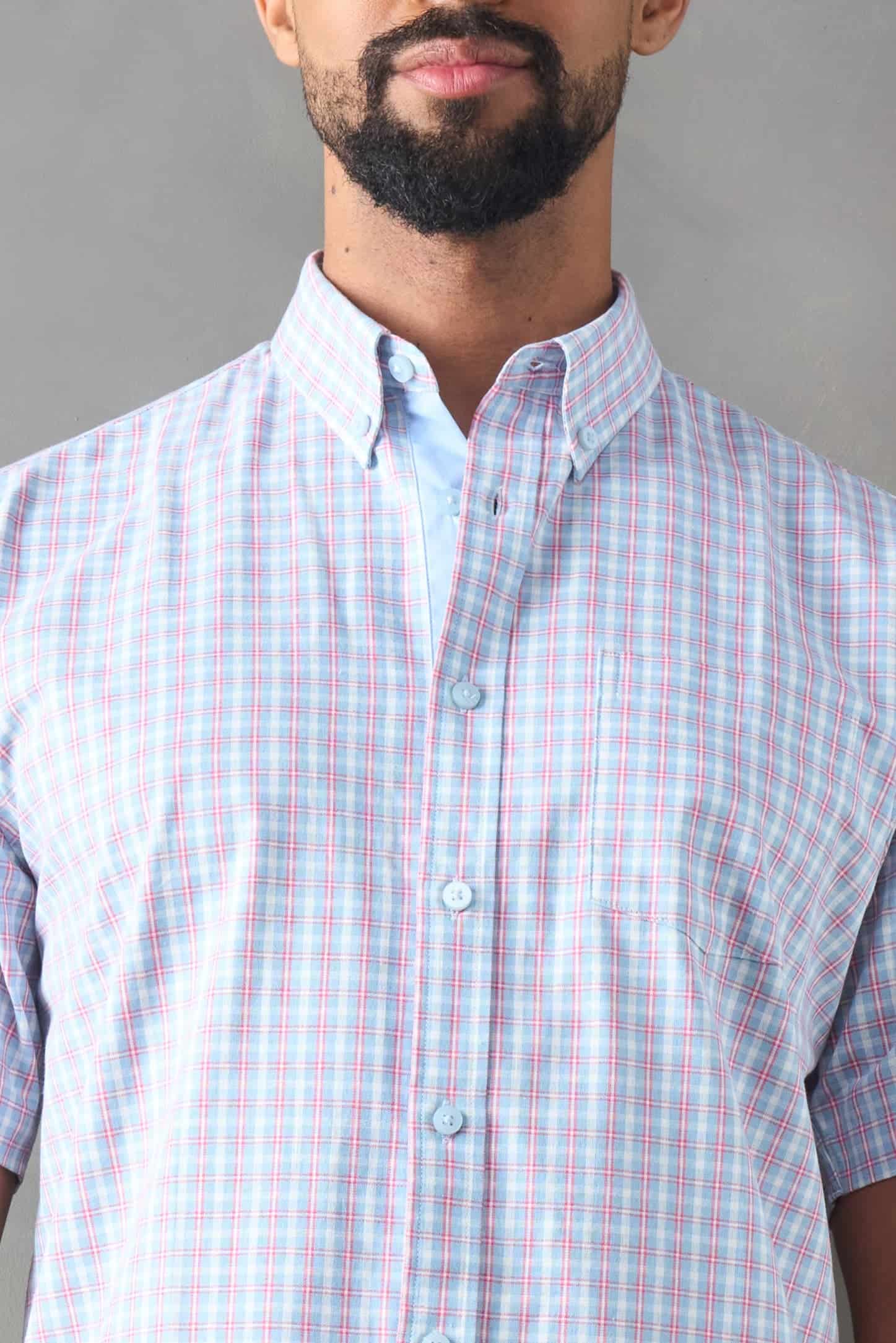 Camisa regular fit azul medio - miniatura 3