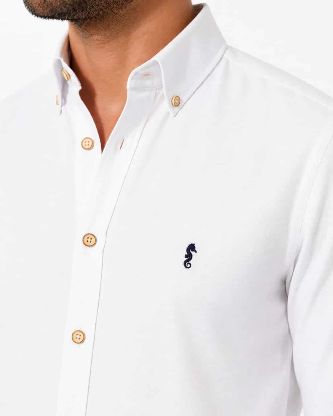 Camisa Manga Larga Oxford Premium Blanca - miniatura 2