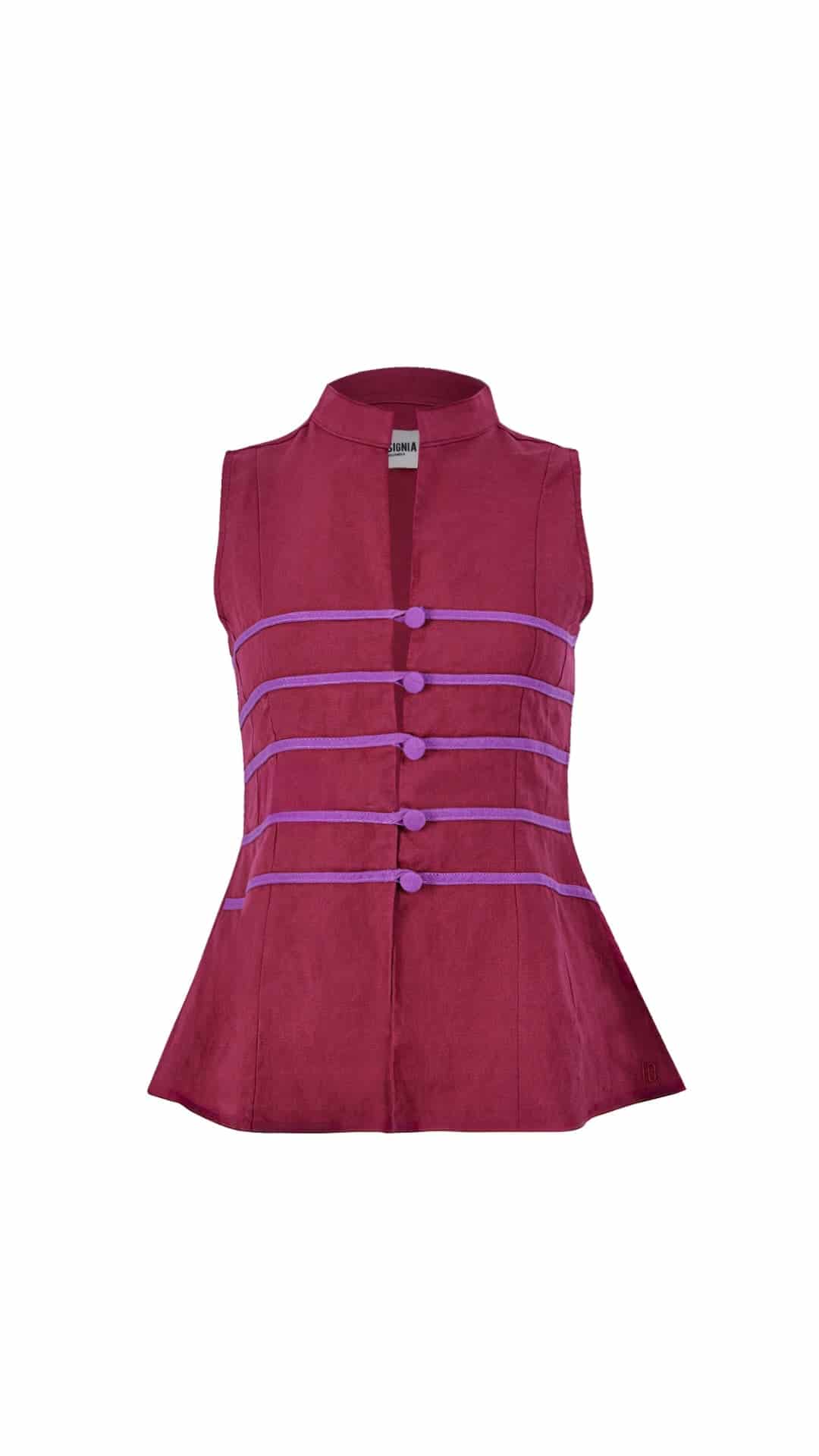 Top Nia de lino | Vino / Morado - miniatura 1