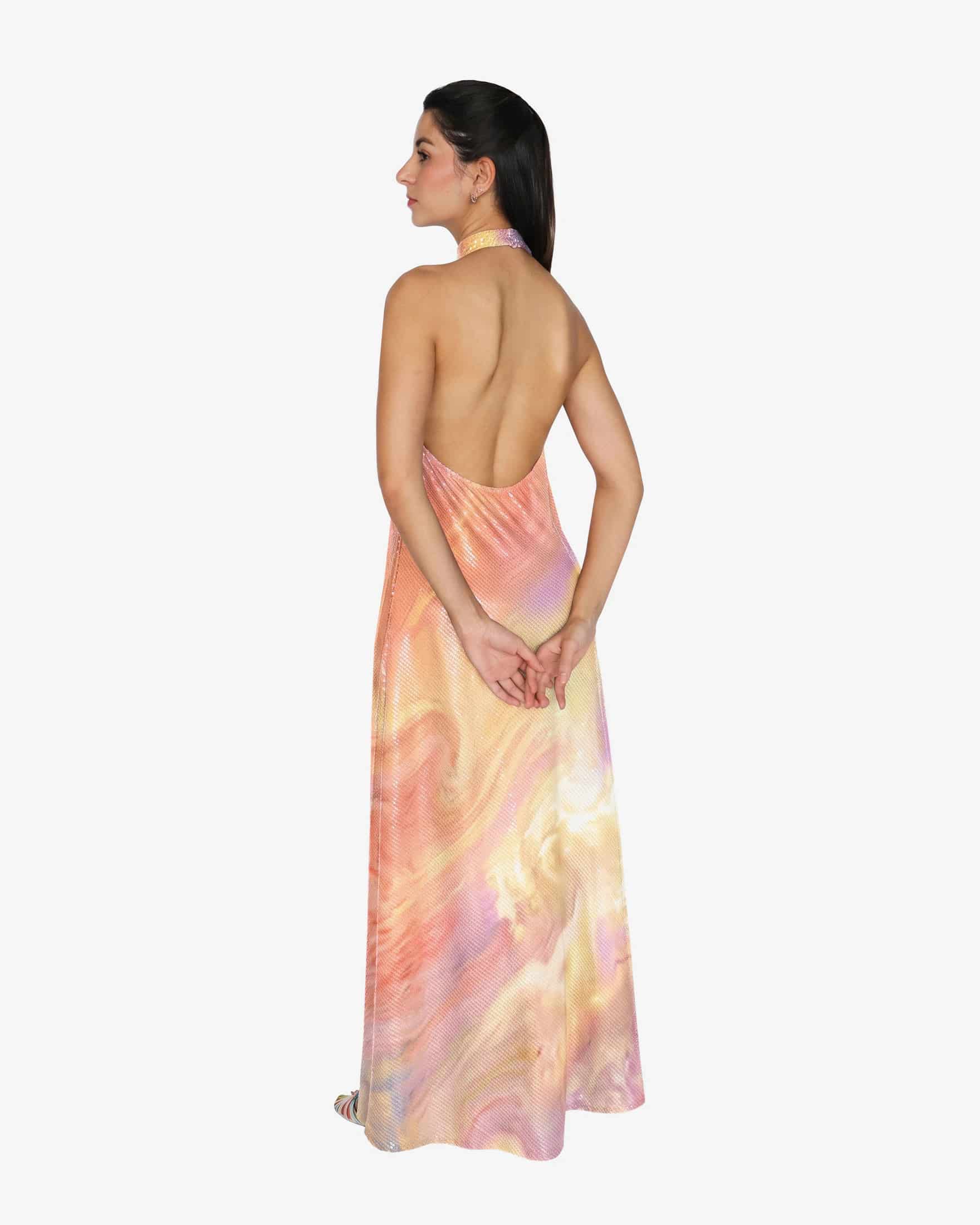 Golden Waves Halter Dress - miniatura 2