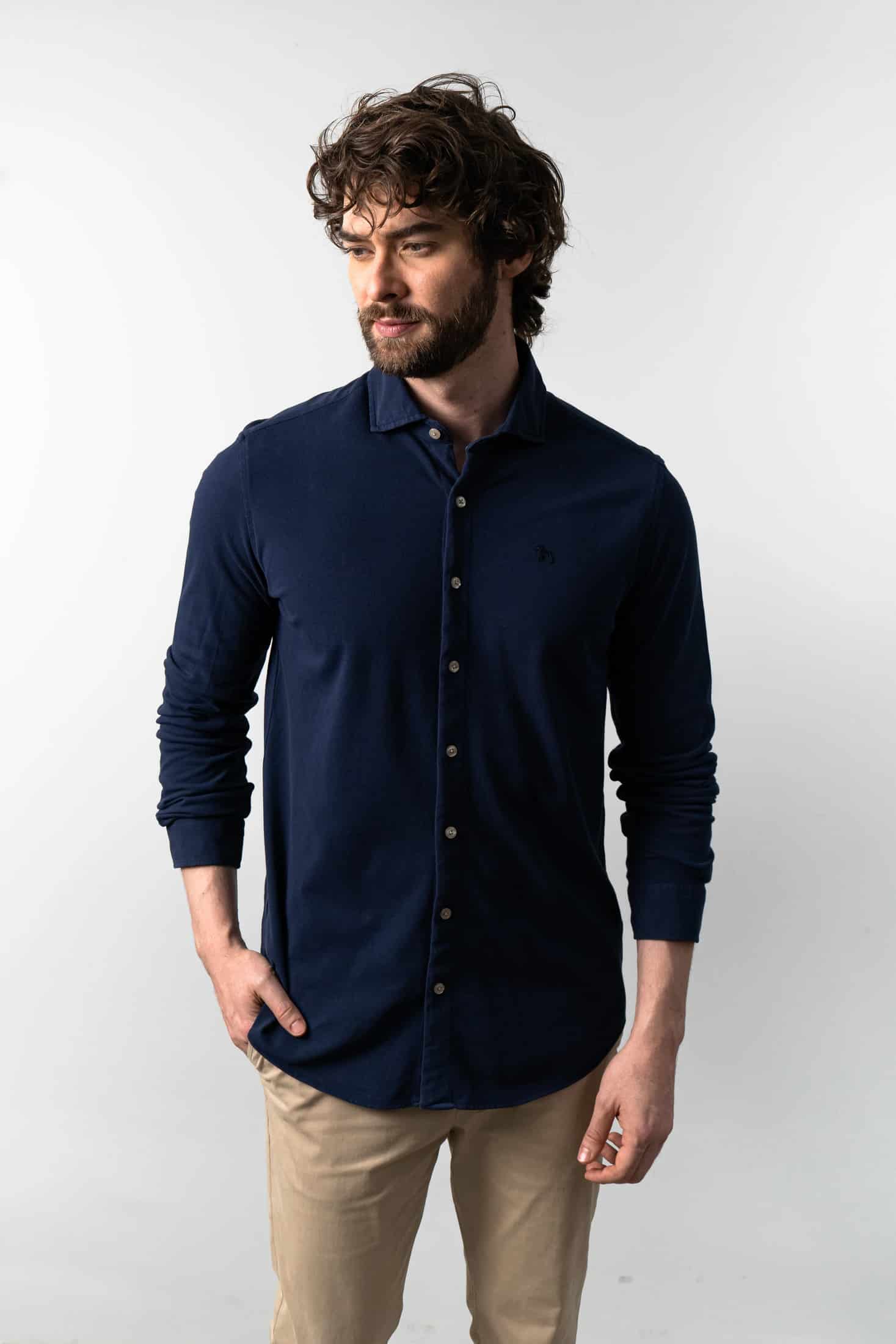 Camisa Manga Larga Azul Royal - miniatura 2