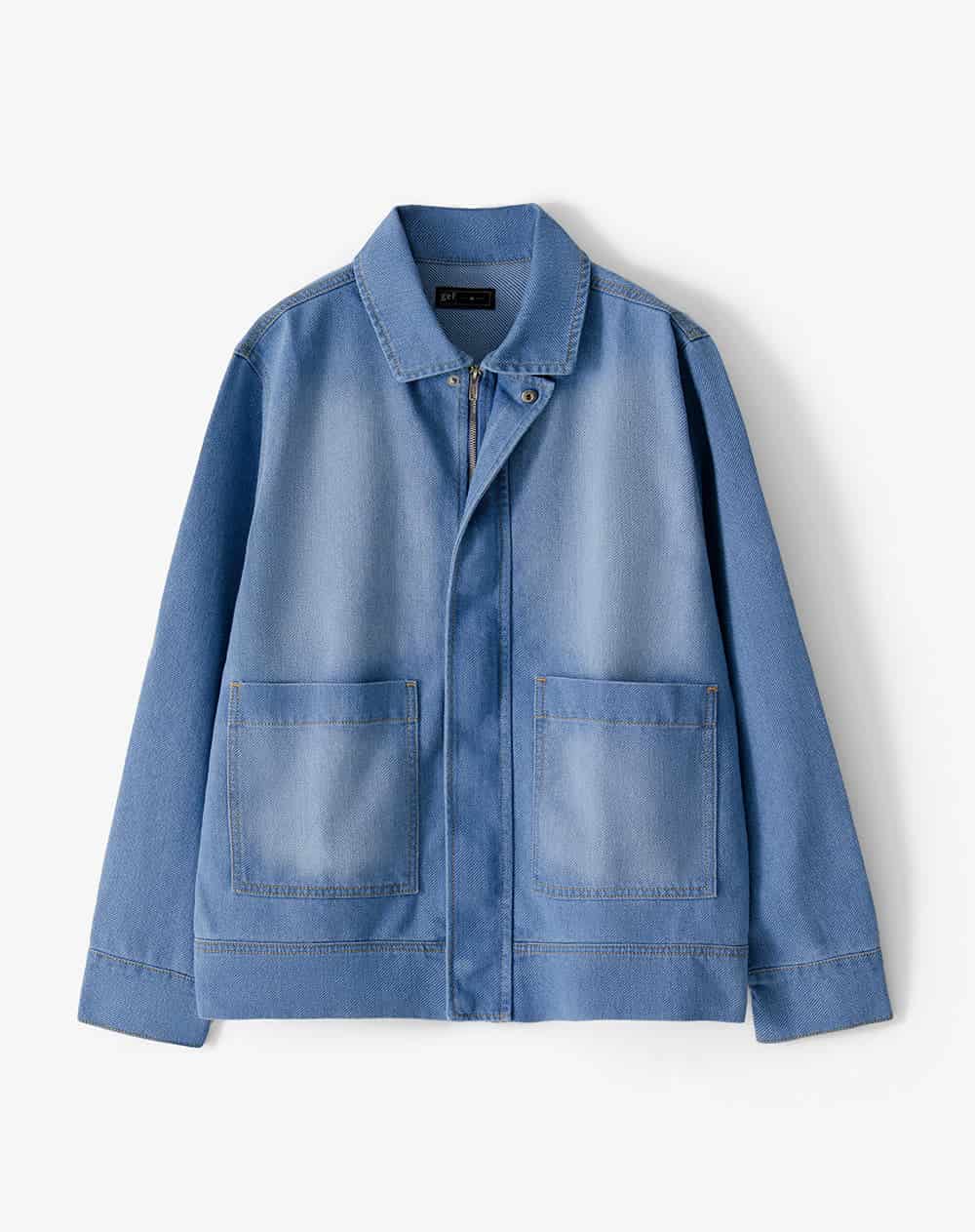 Chaqueta regular sin capucha índigo medio hombre - miniatura 1