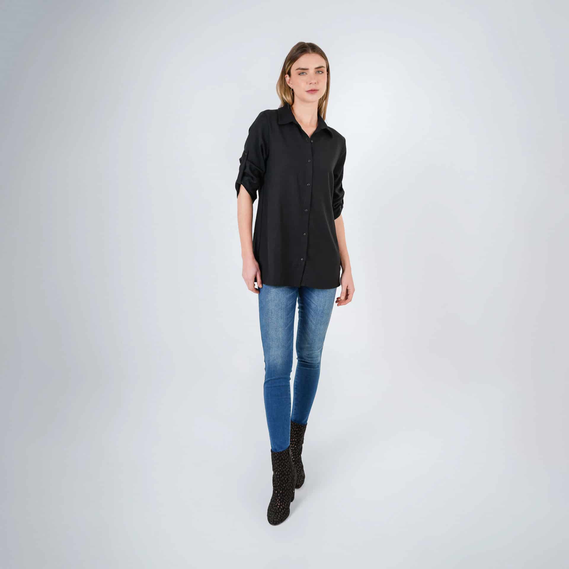 Blusa Cuello Camisero Manga 3/Cuartos - miniatura 3