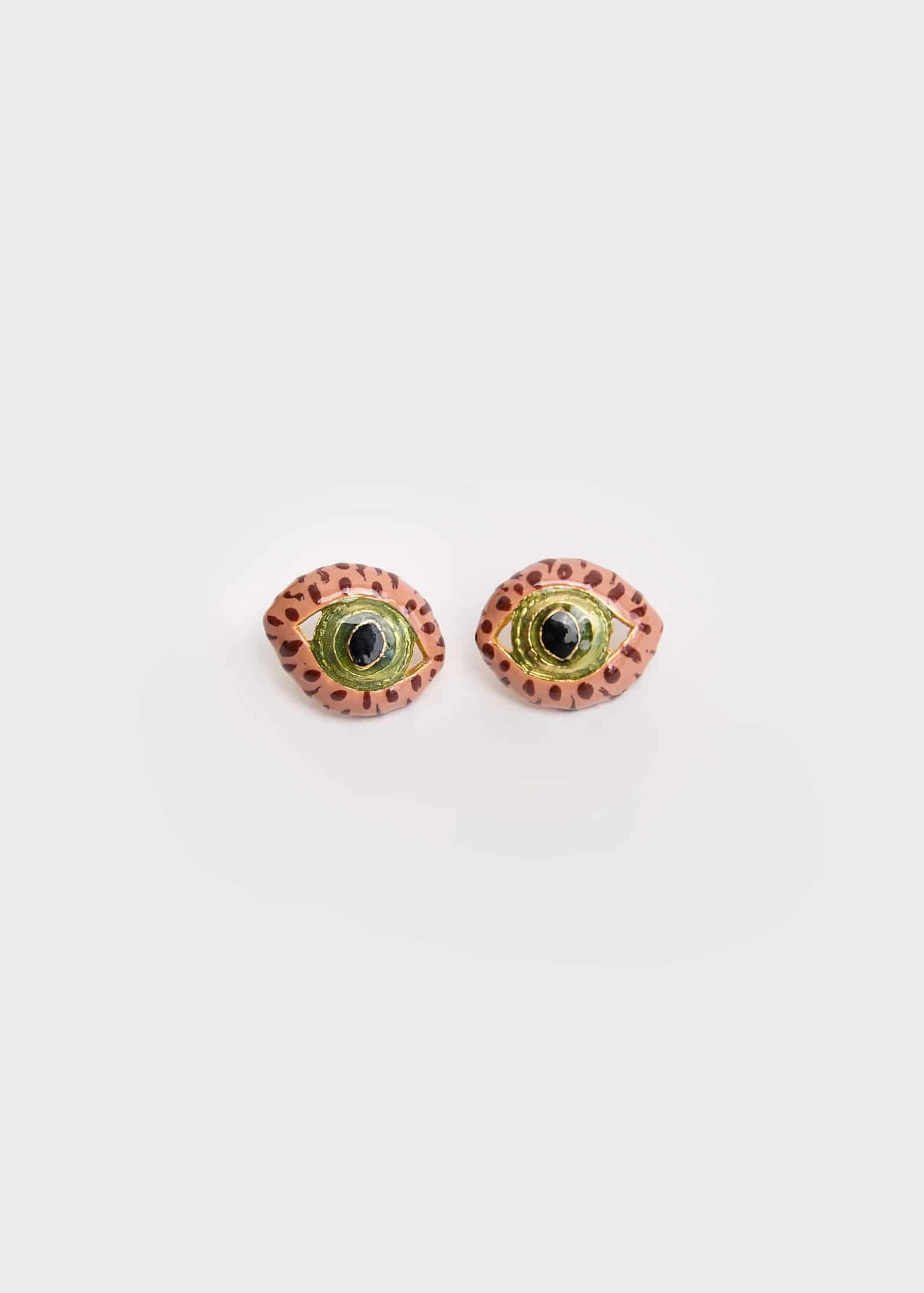 CAT EYE MIDI TERRACOTTA EARRINGS - miniatura 4
