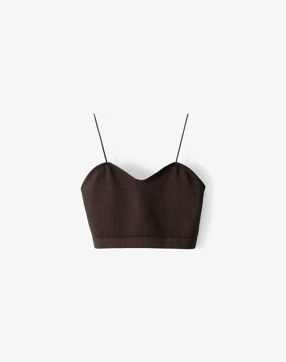 Crop top seamless chocolate mujer - miniatura 1